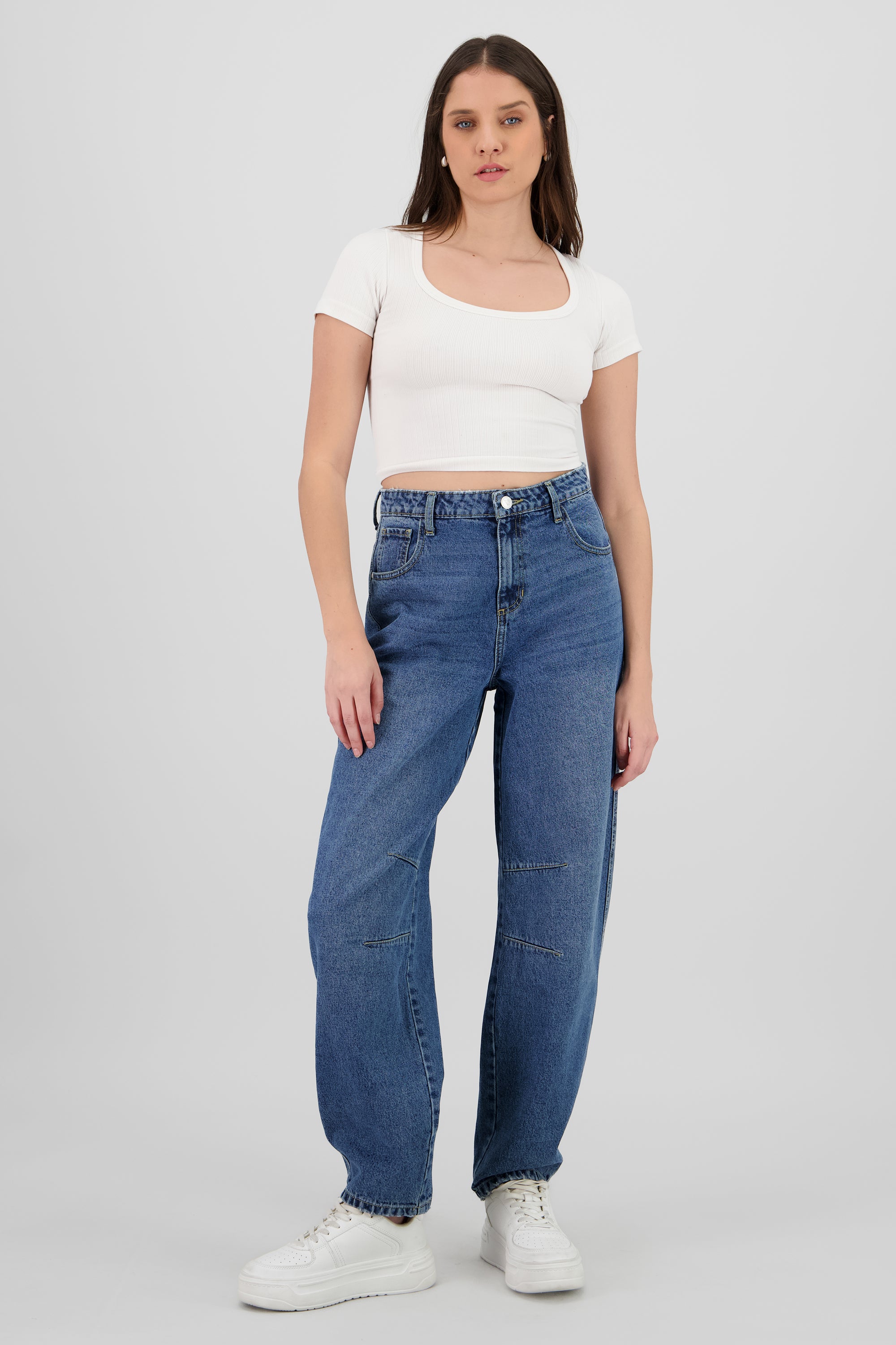 Jeans barrel doble pinza STONE