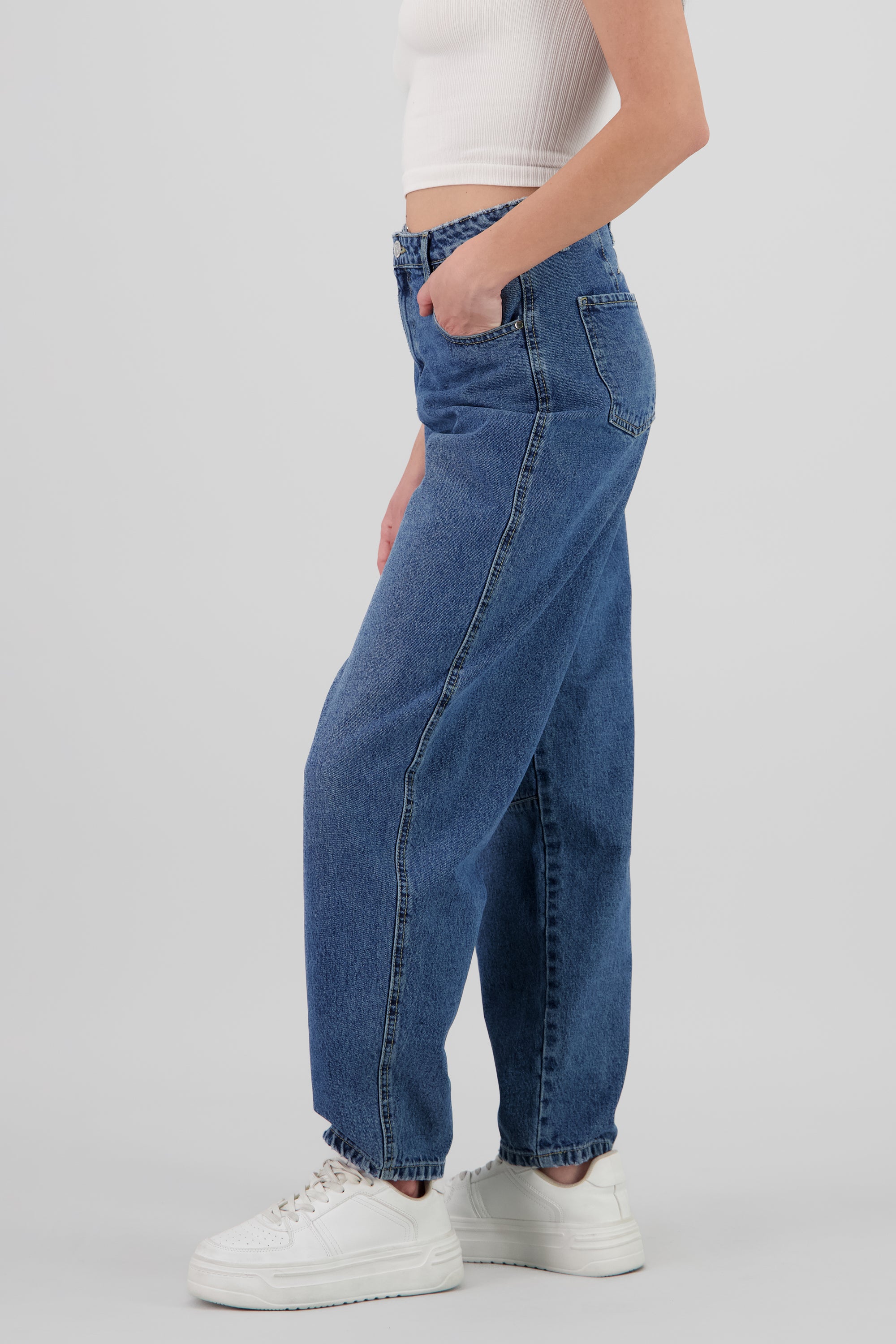 Jeans barrel doble pinza STONE