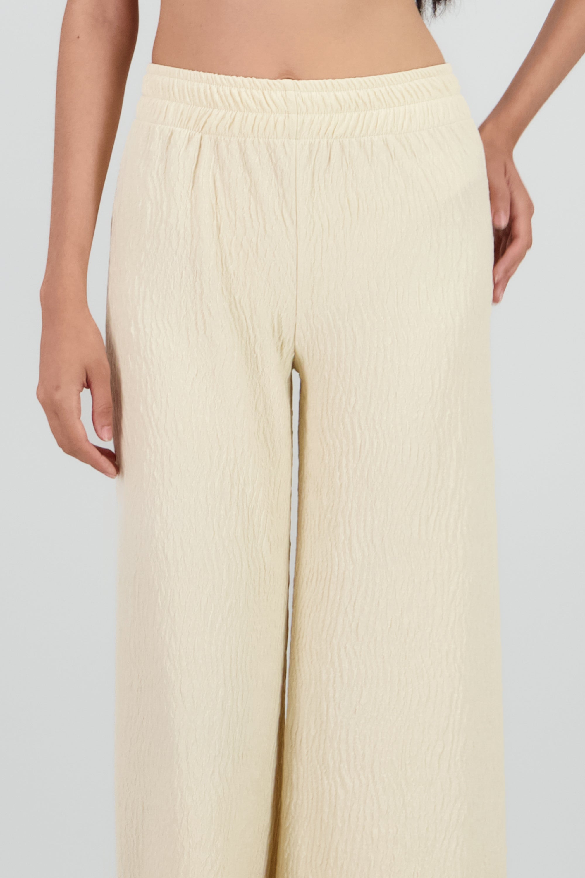 Pantalon flared textura BLANCO