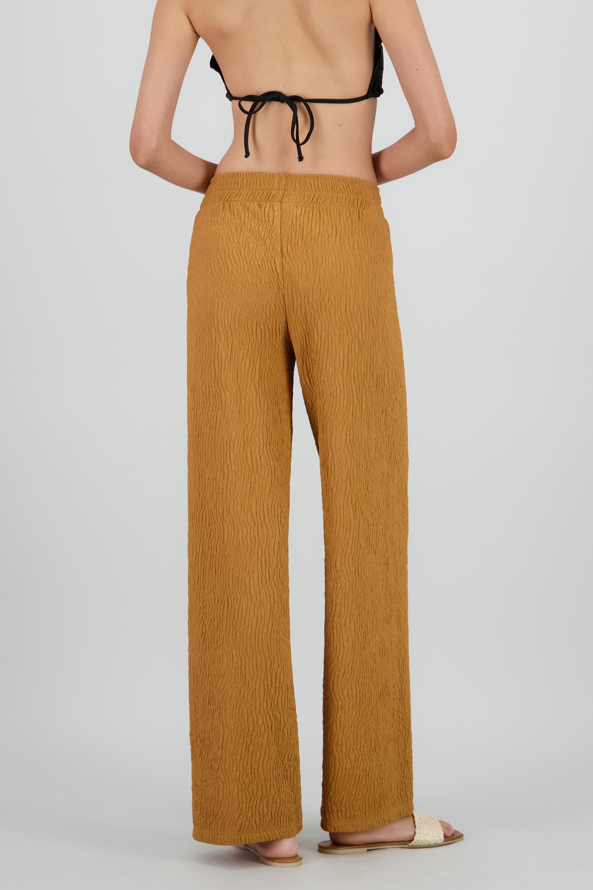 Pantalon flared textura LADRILLO