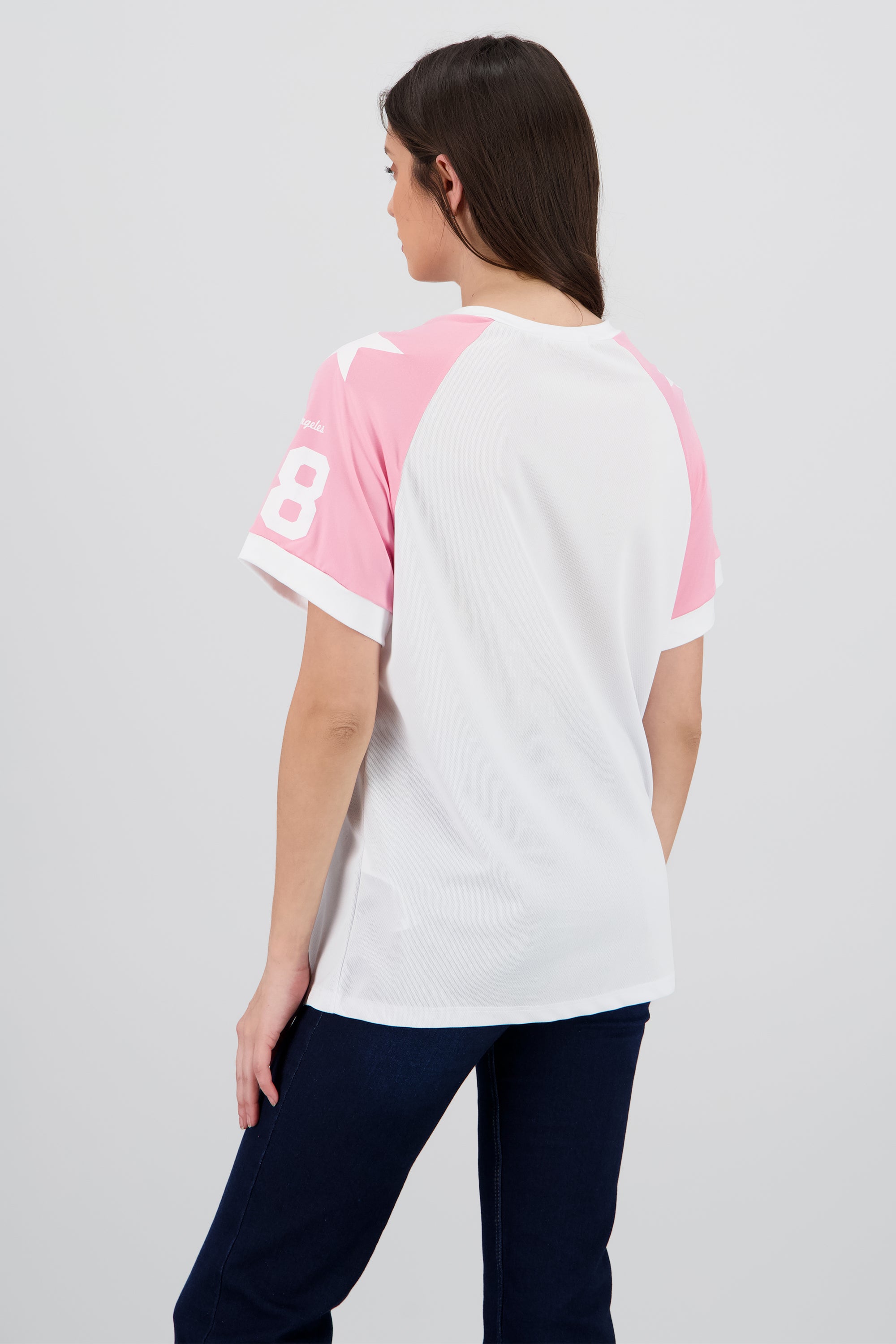 Playera oversized numero contraste ROSA COMBO