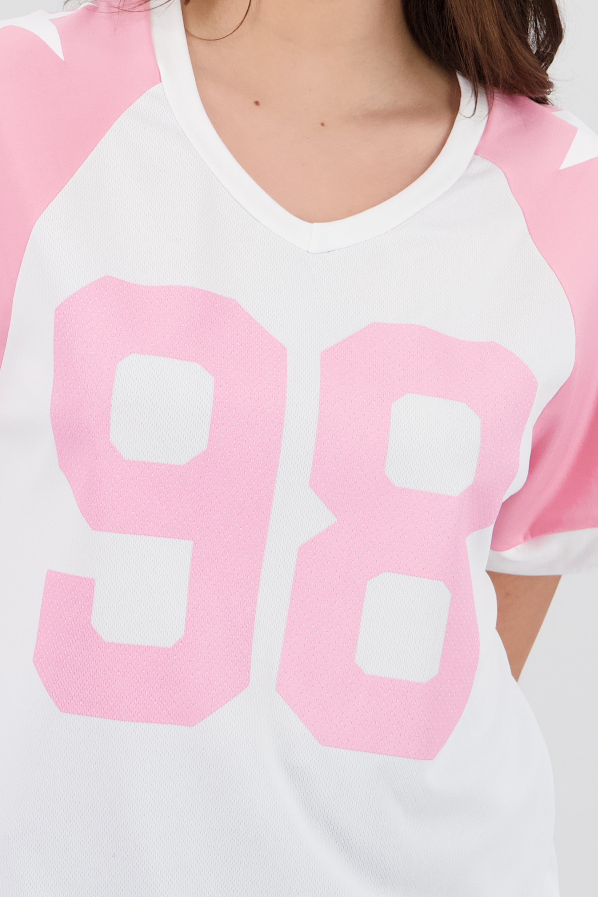 Playera oversized numero contraste ROSA COMBO