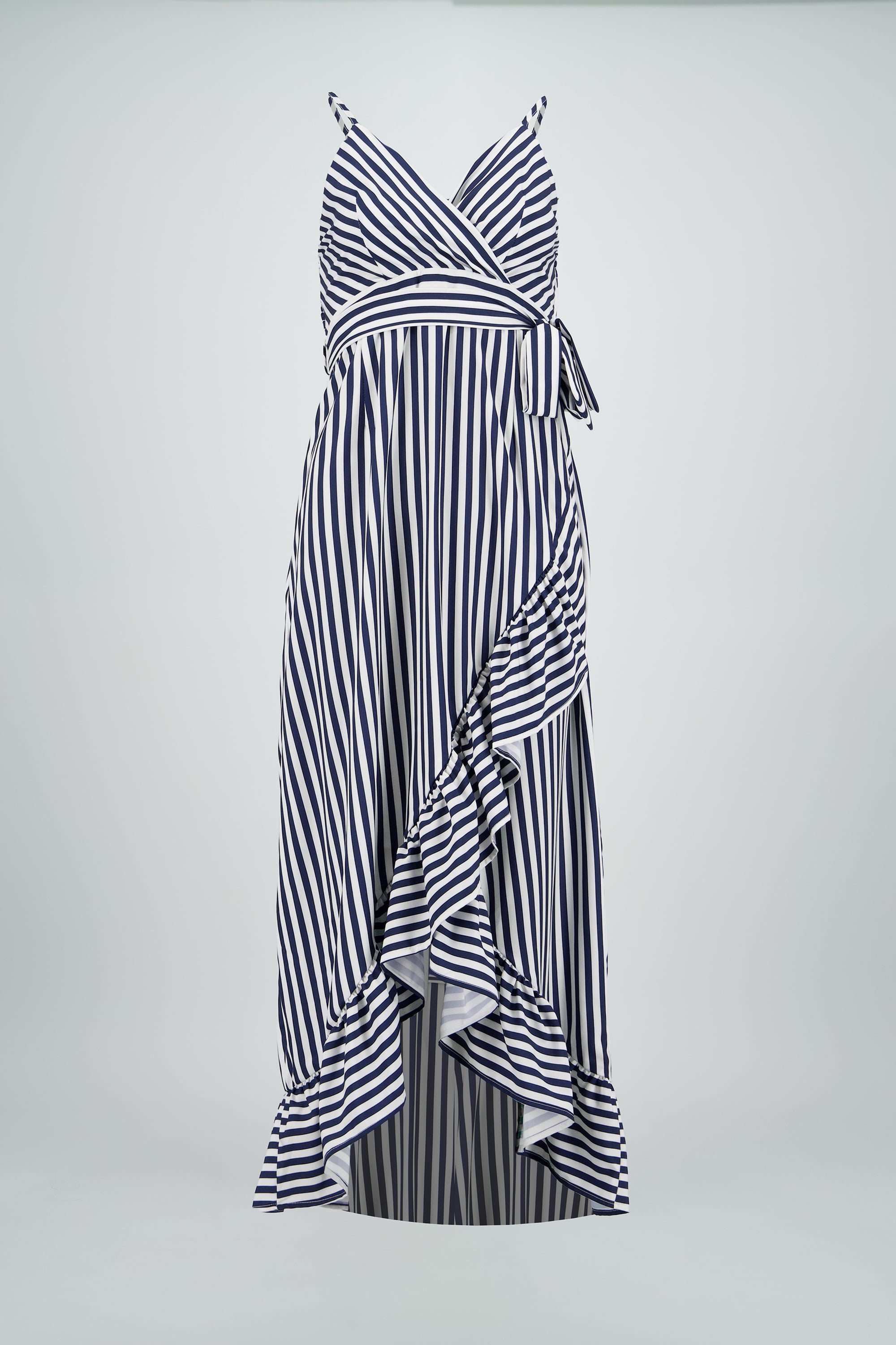 Vestido midi olanes rayas