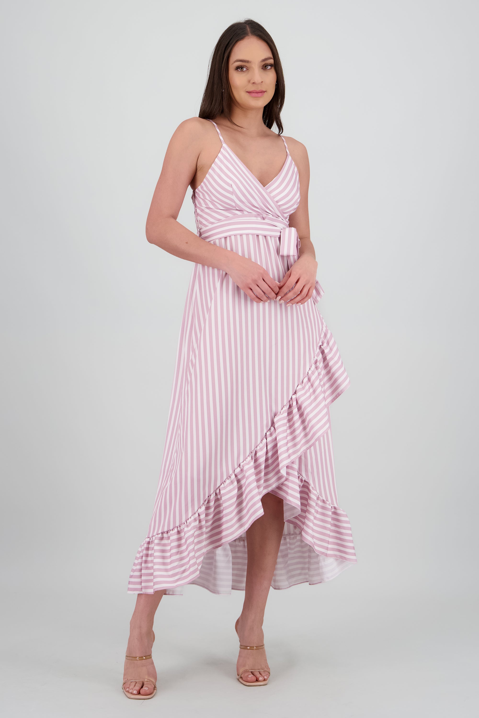 Vestido midi olanes rayas MALVA
