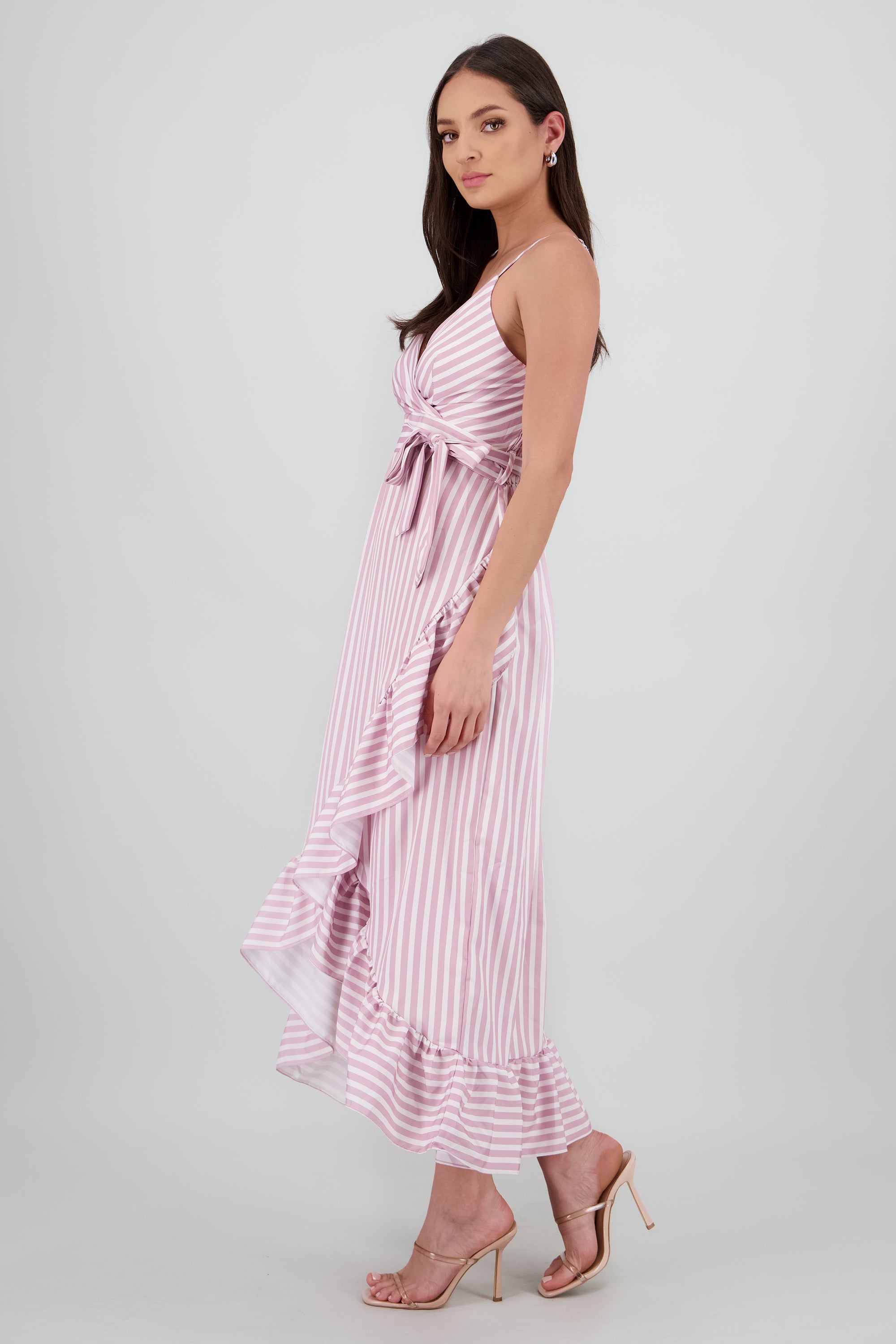 Vestido midi olanes rayas MALVA