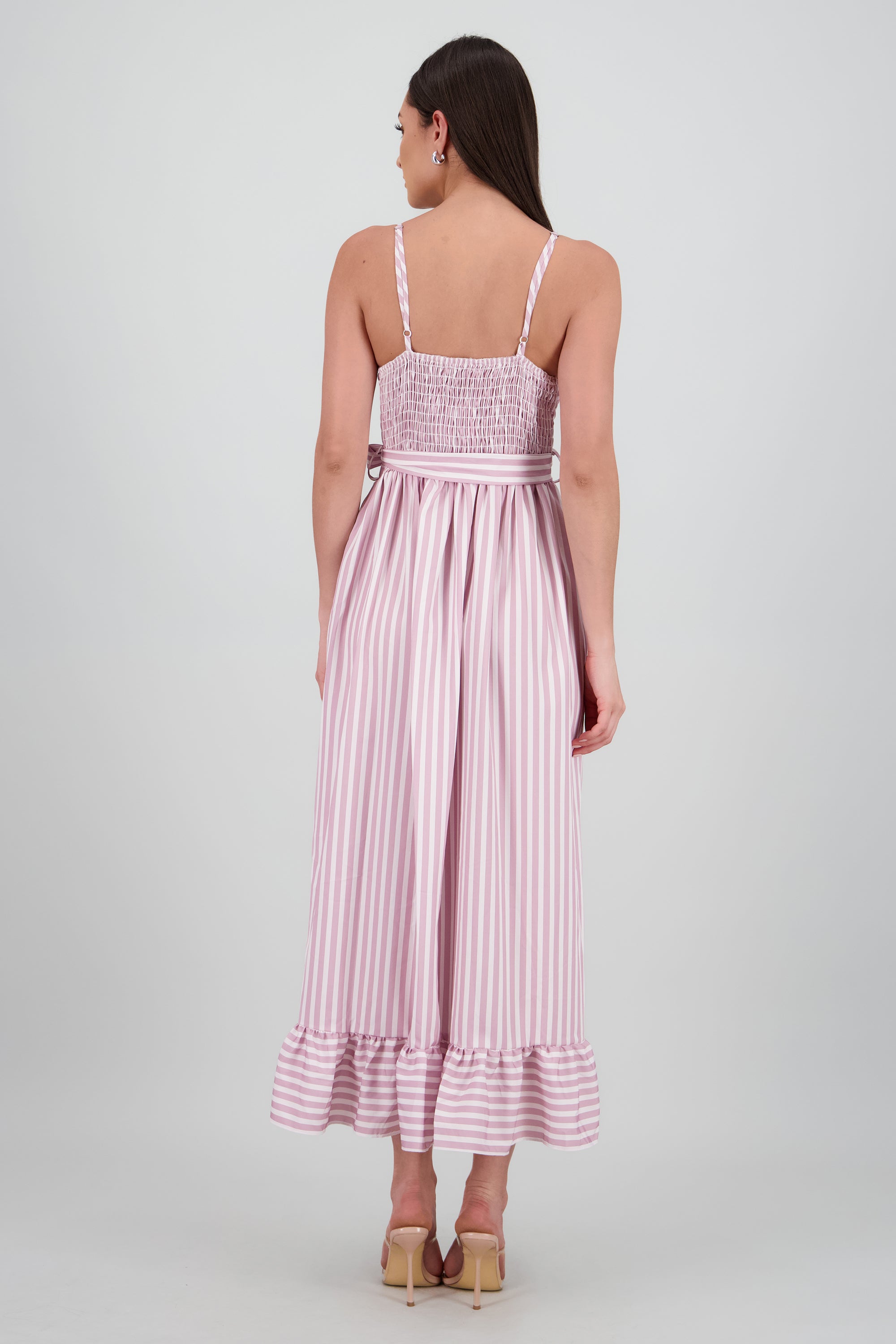 Vestido midi olanes rayas MALVA