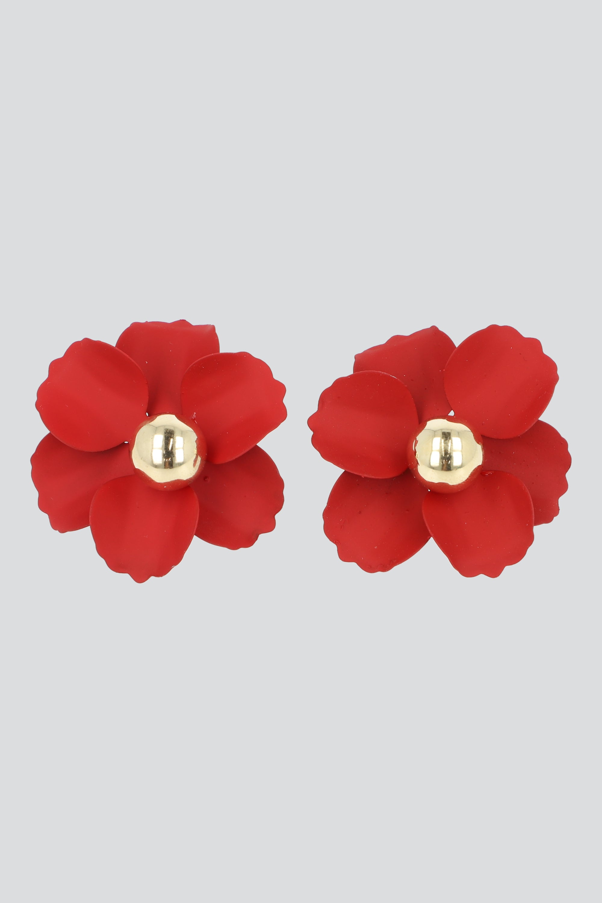 ARETES FLOR COLOR MAX ROJO