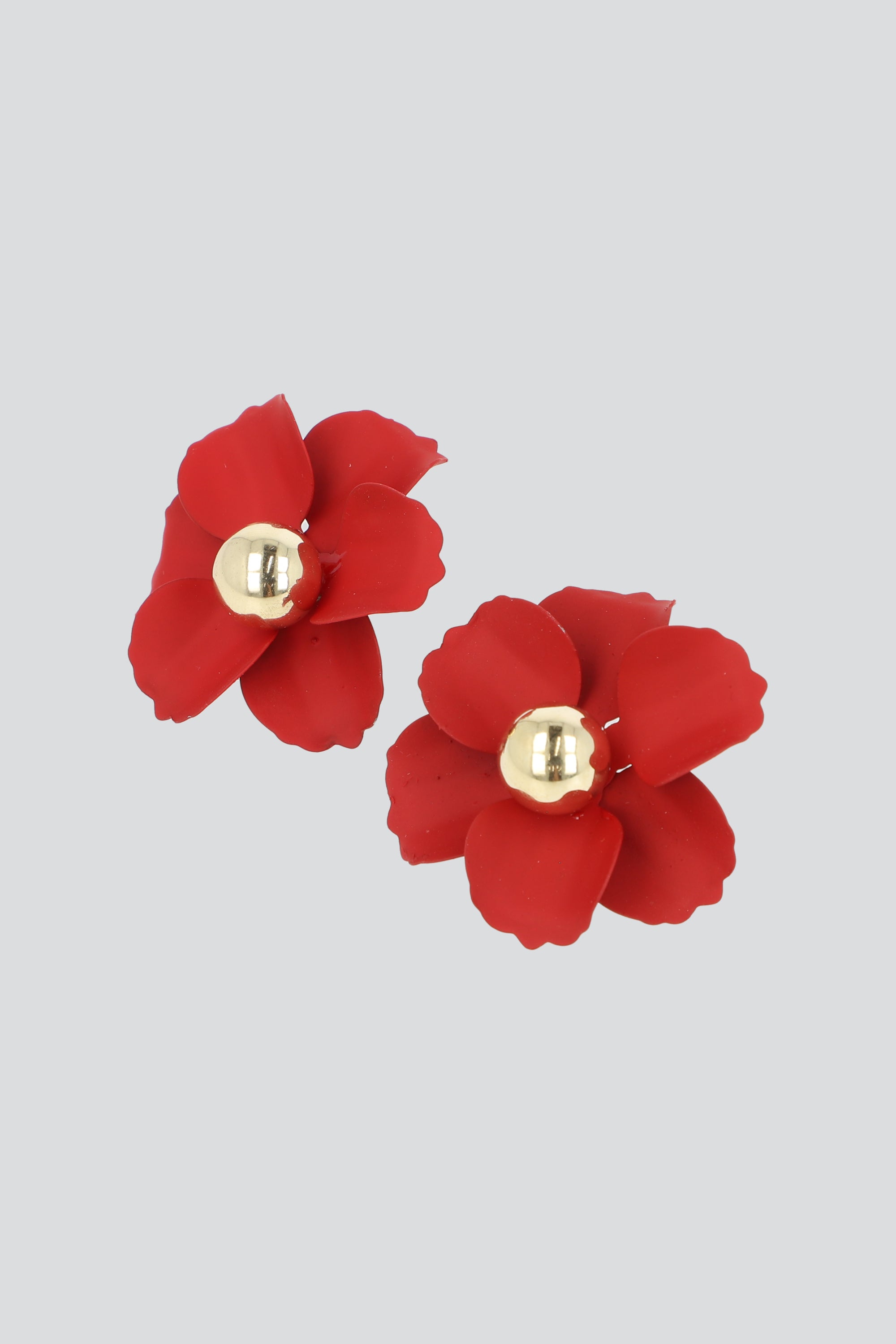 ARETES FLOR COLOR MAX ROJO
