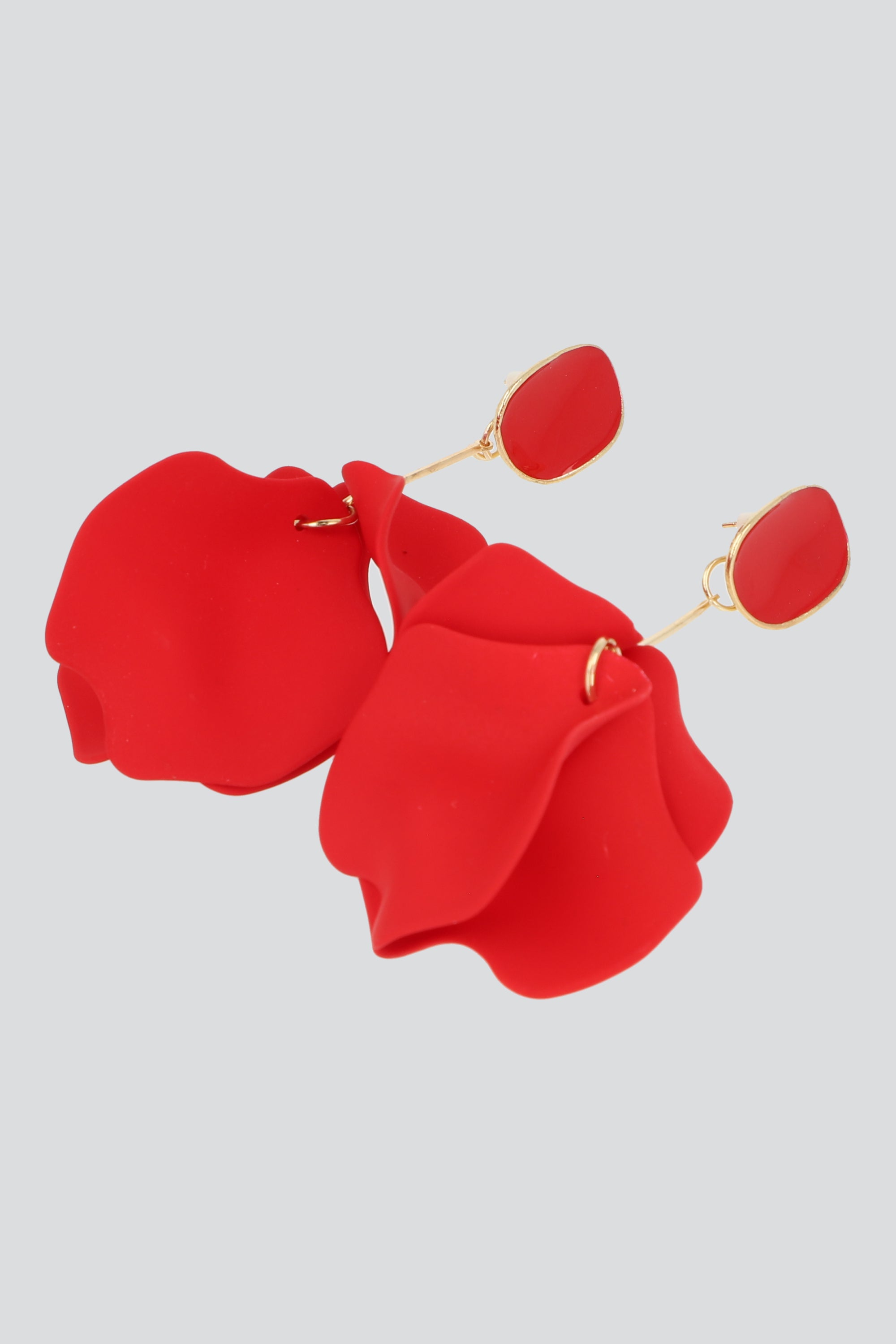 Aretes petalos color largo ROJO