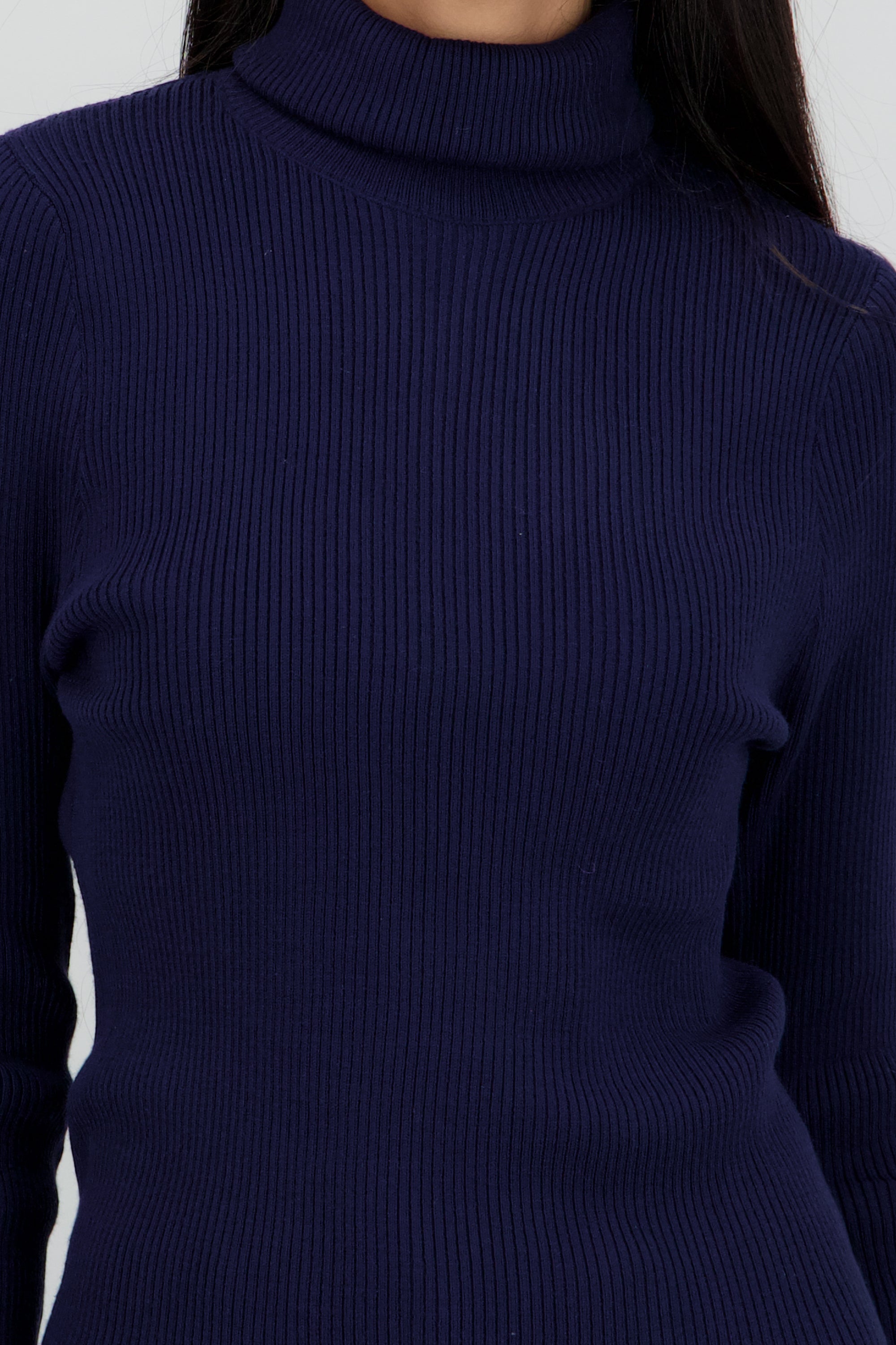 Sueter acanalado con cuello alto MARINO