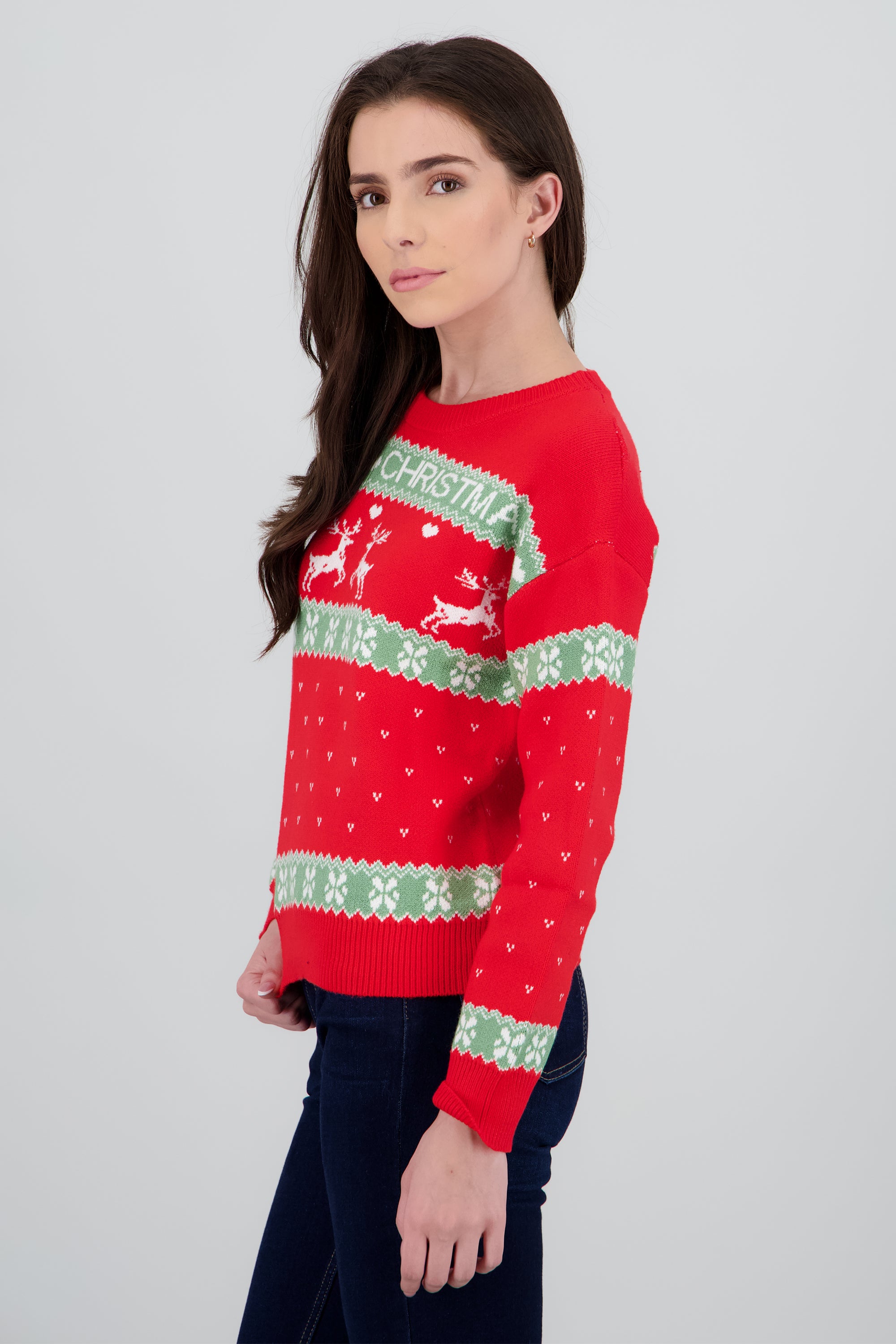 Sueter navidad con mini corazones ROJO COMBO