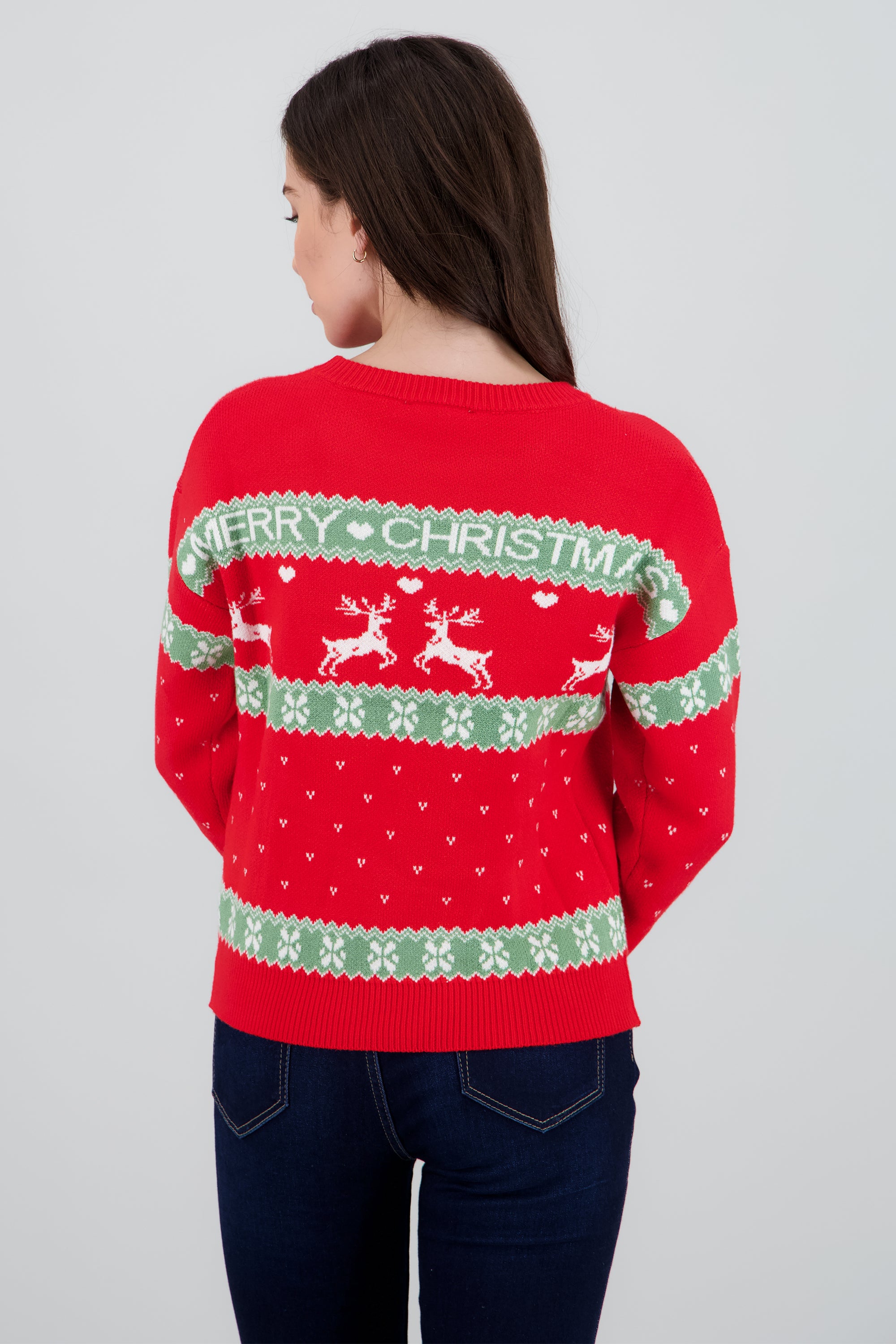 Sueter navidad con mini corazones ROJO COMBO