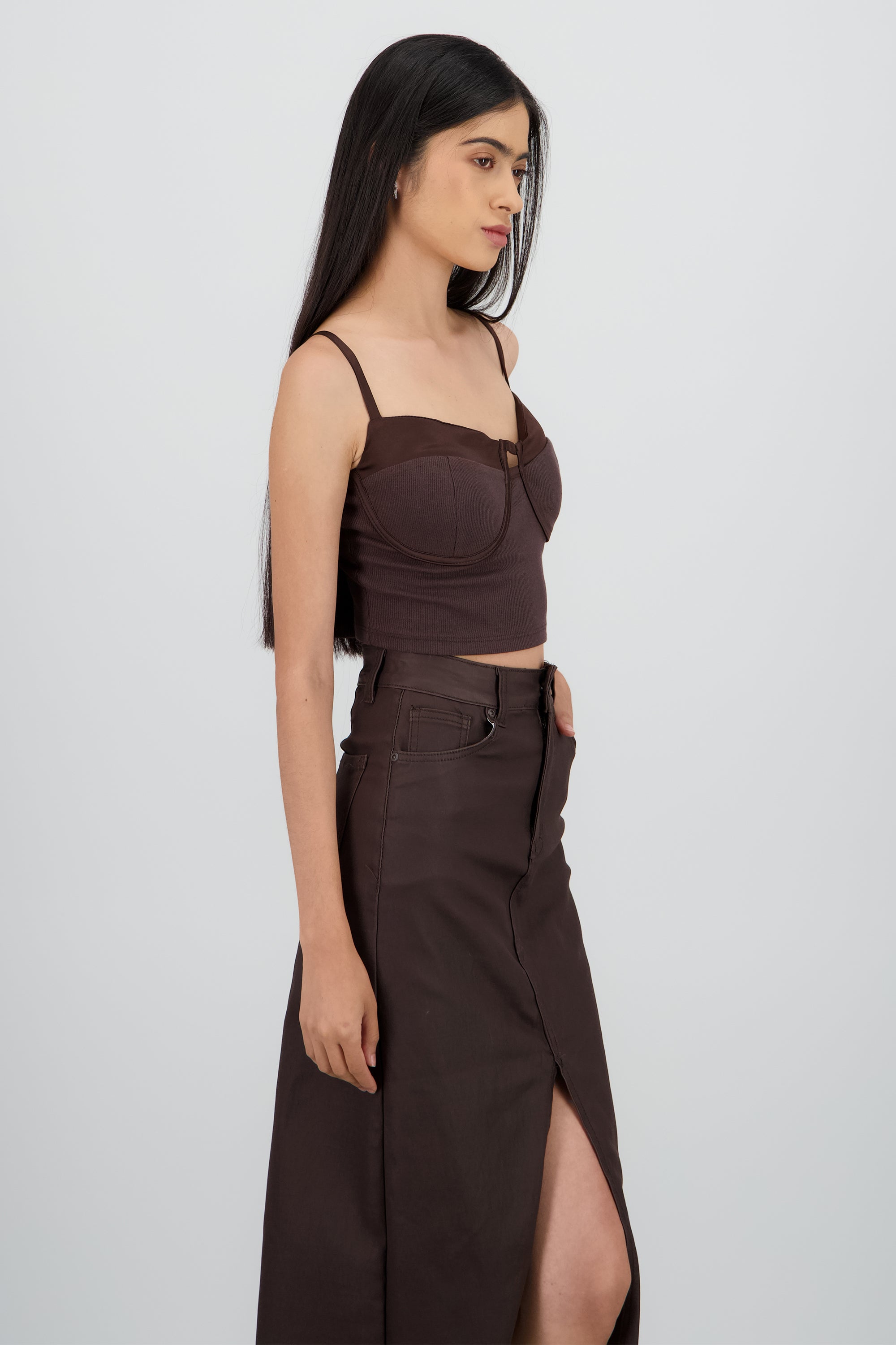 Corset copas tirantes rib CAFE OBSCURO