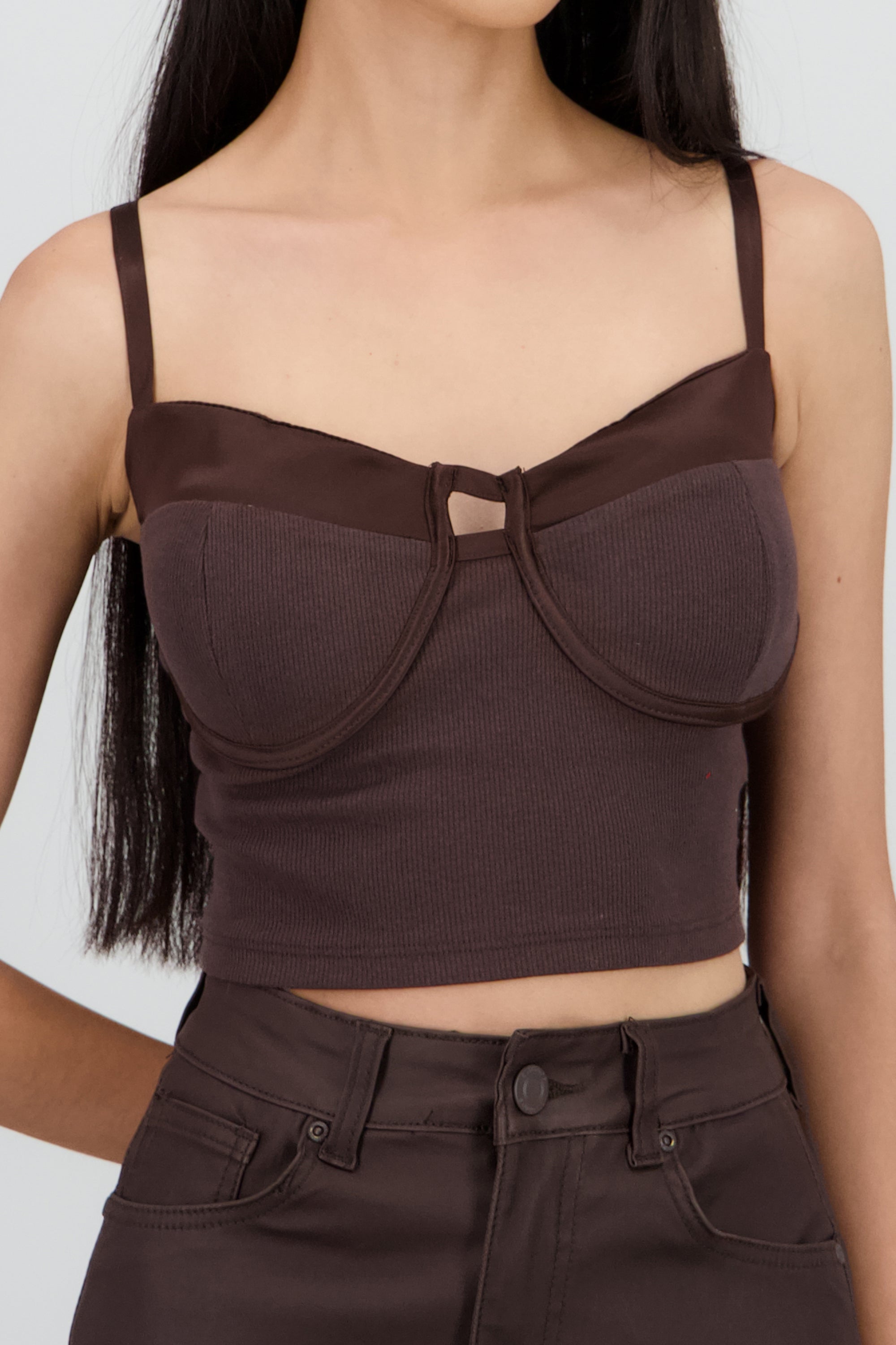 Corset copas tirantes rib CAFE OBSCURO