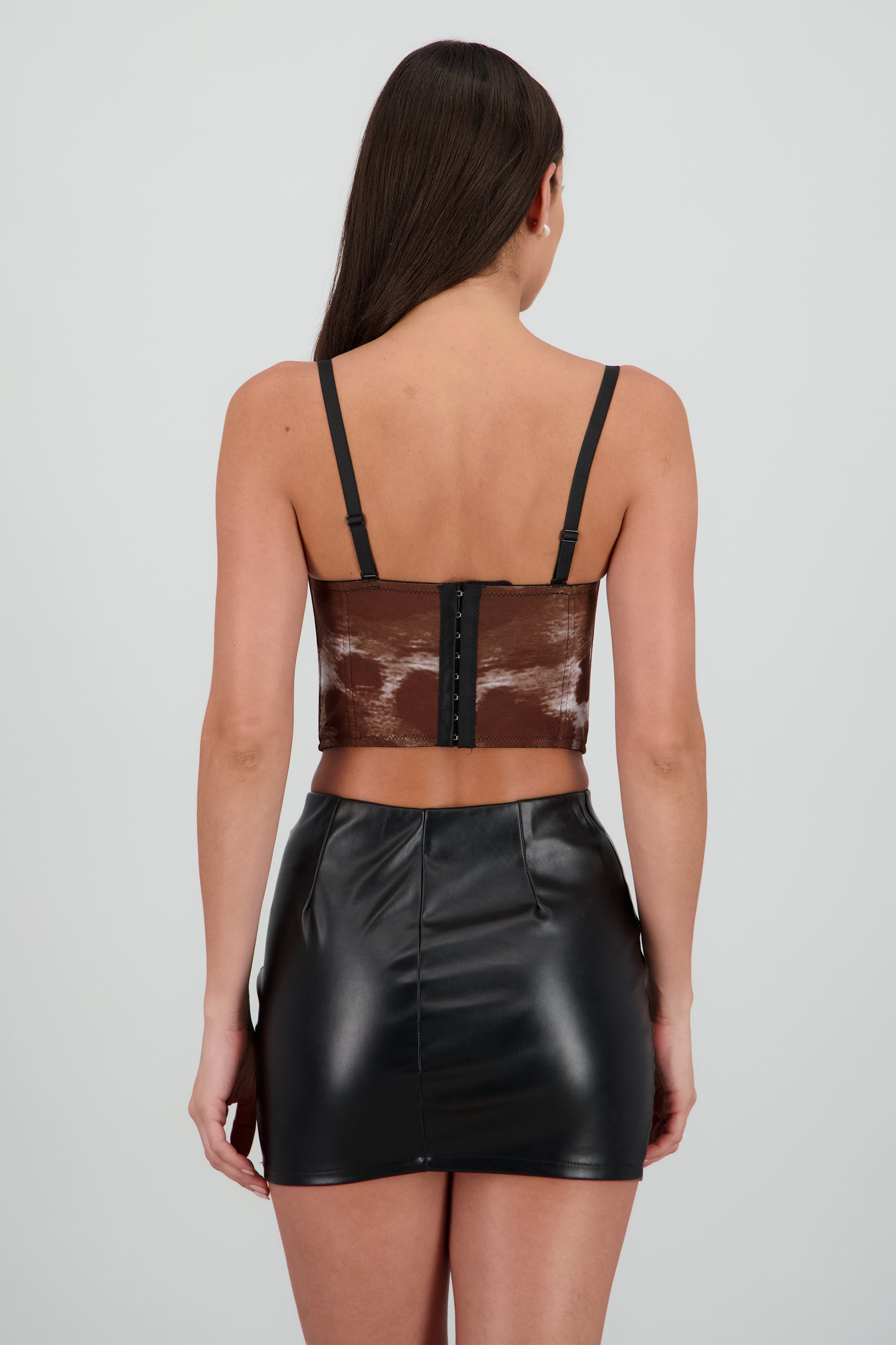 Corset copas tirantes varilla CAFE COMBO