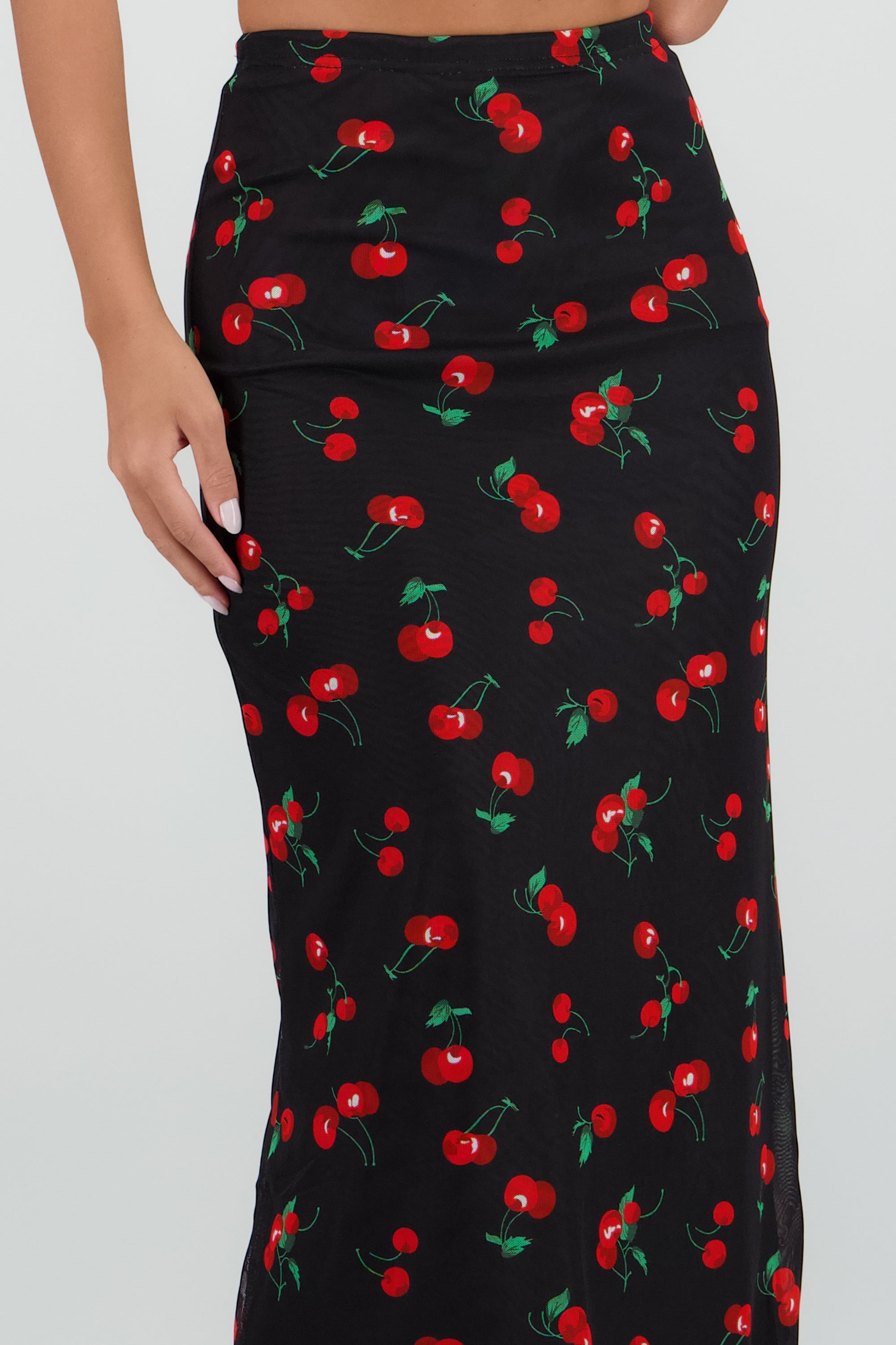 Falda midi flores NEGRO COMBO