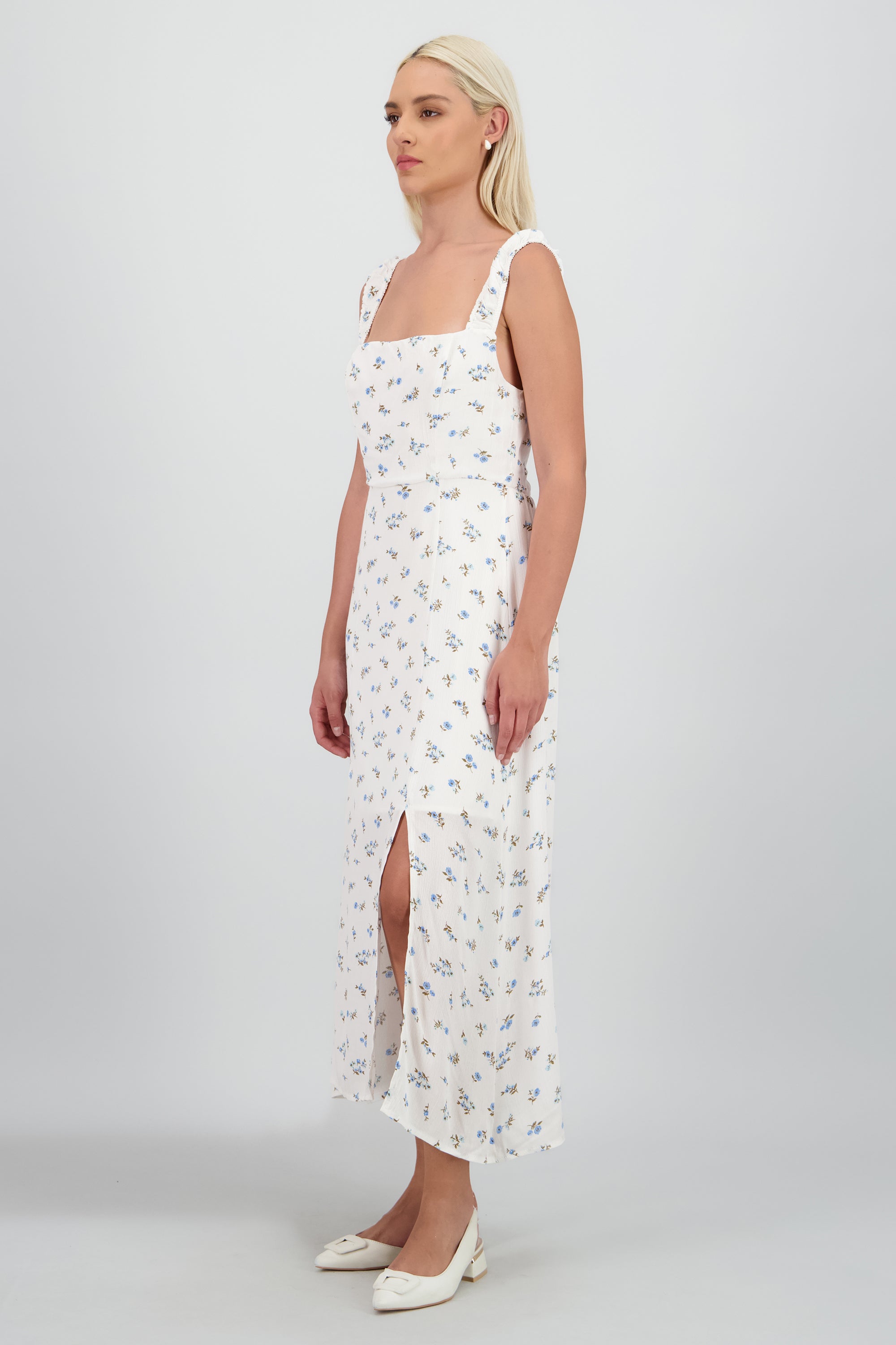 Vestido maxi mini flores AZUL COMBO