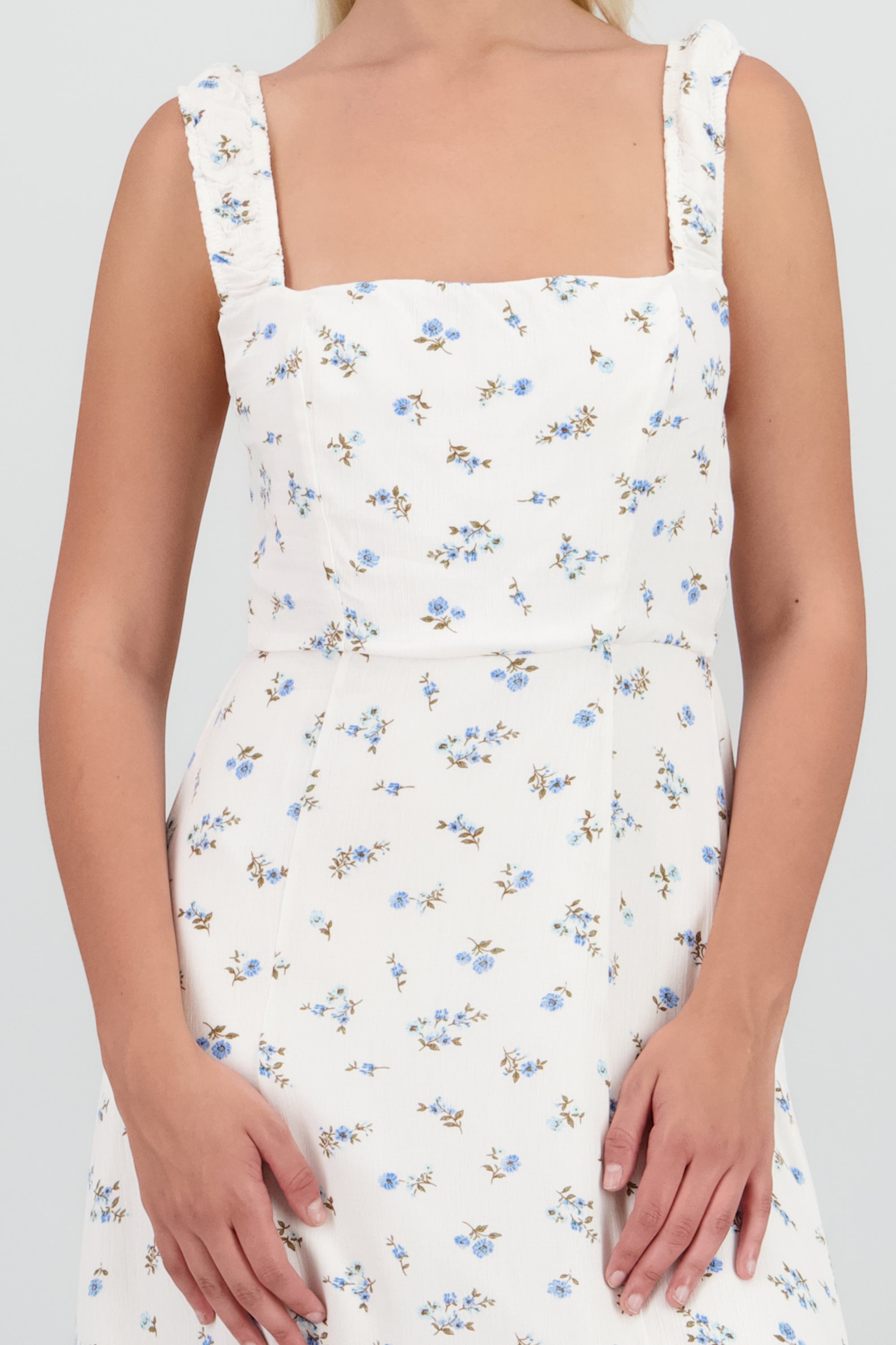 Vestido maxi mini flores AZUL COMBO