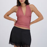 Top halter detalle pliegues