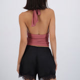Top halter detalle pliegues