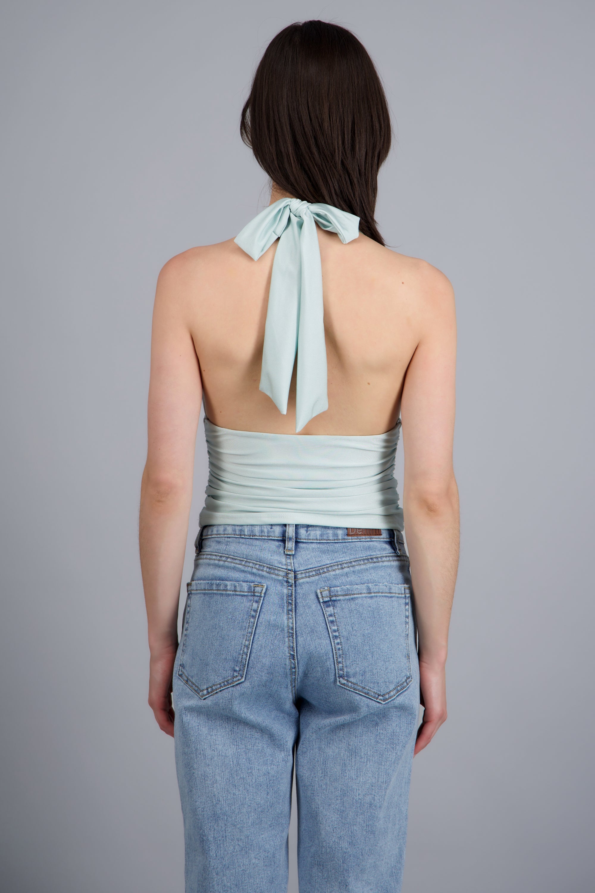 Top halter detalle pliegues MENTA