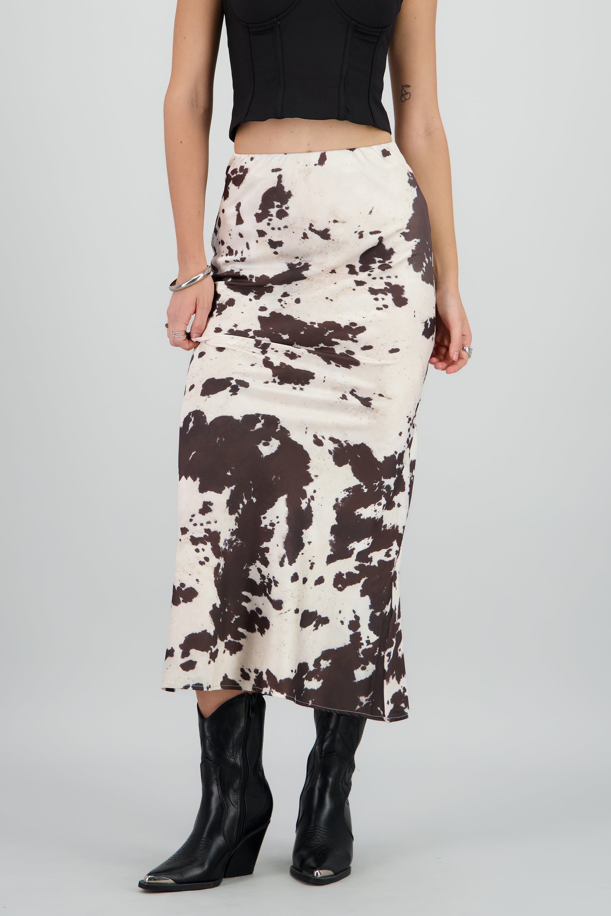 Falda midi satinada CAFE COMBO