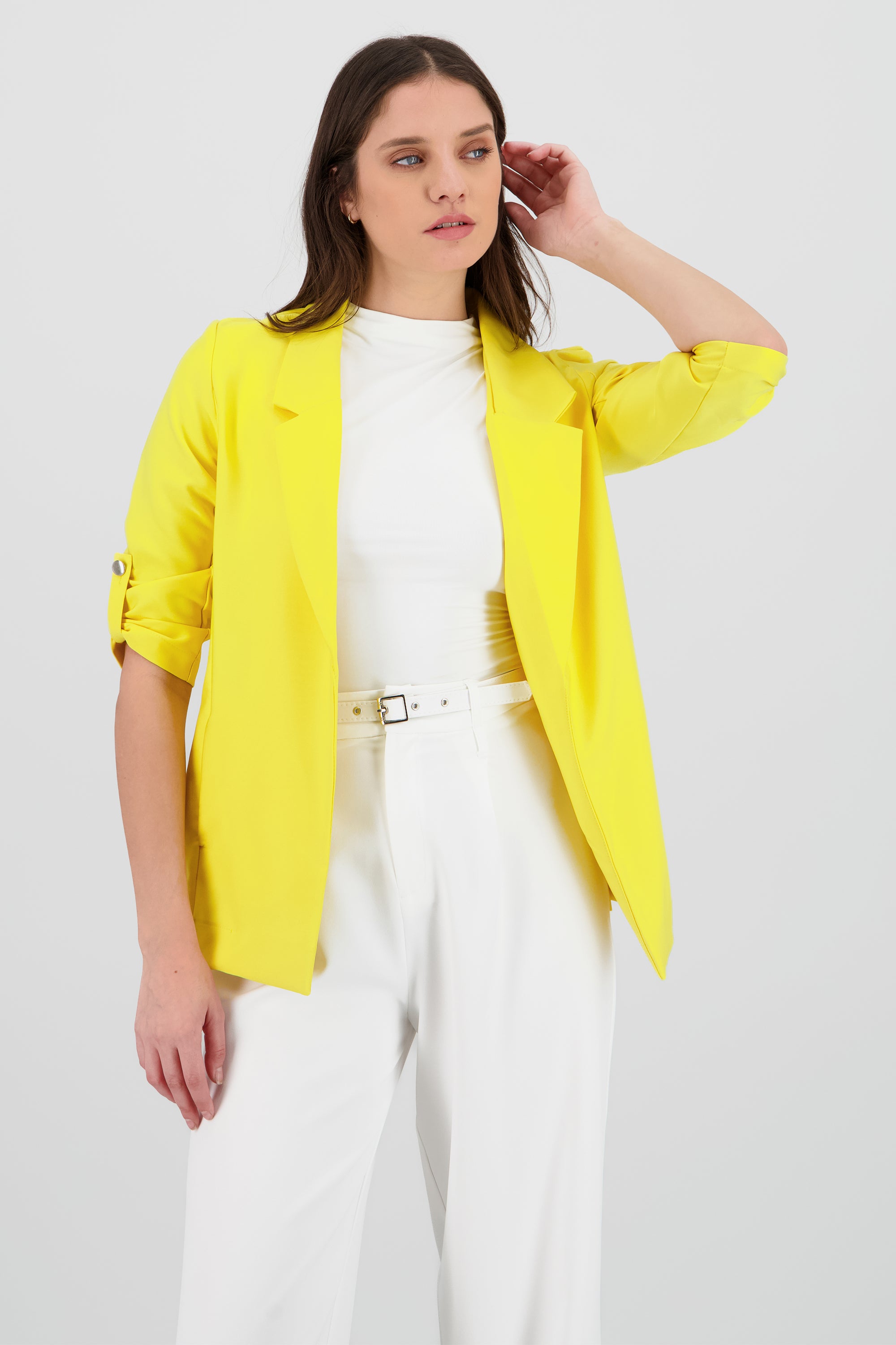 Saco Liso Manga Elevadores AMARILLO PASTEL