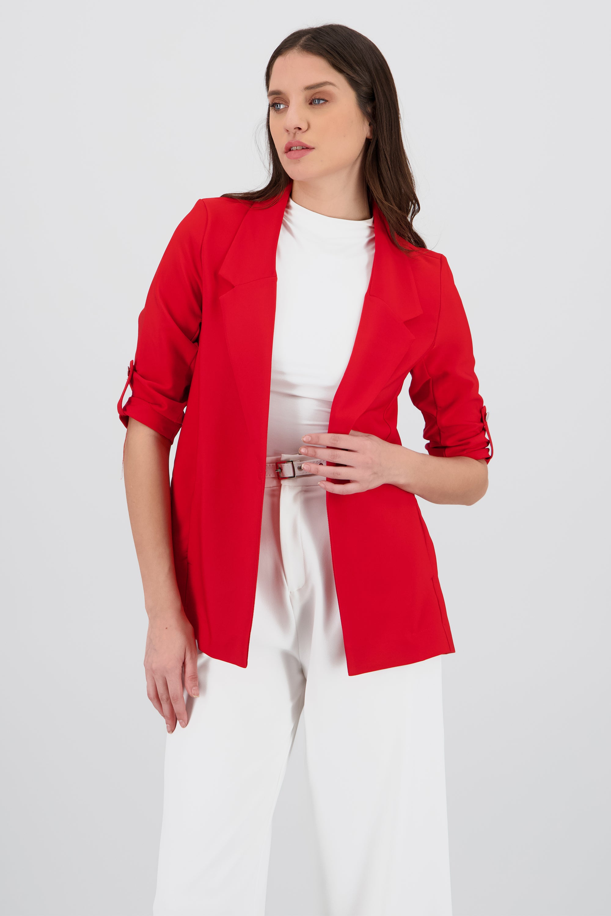 Saco Liso Manga Elevadores ROJO CEREZA
