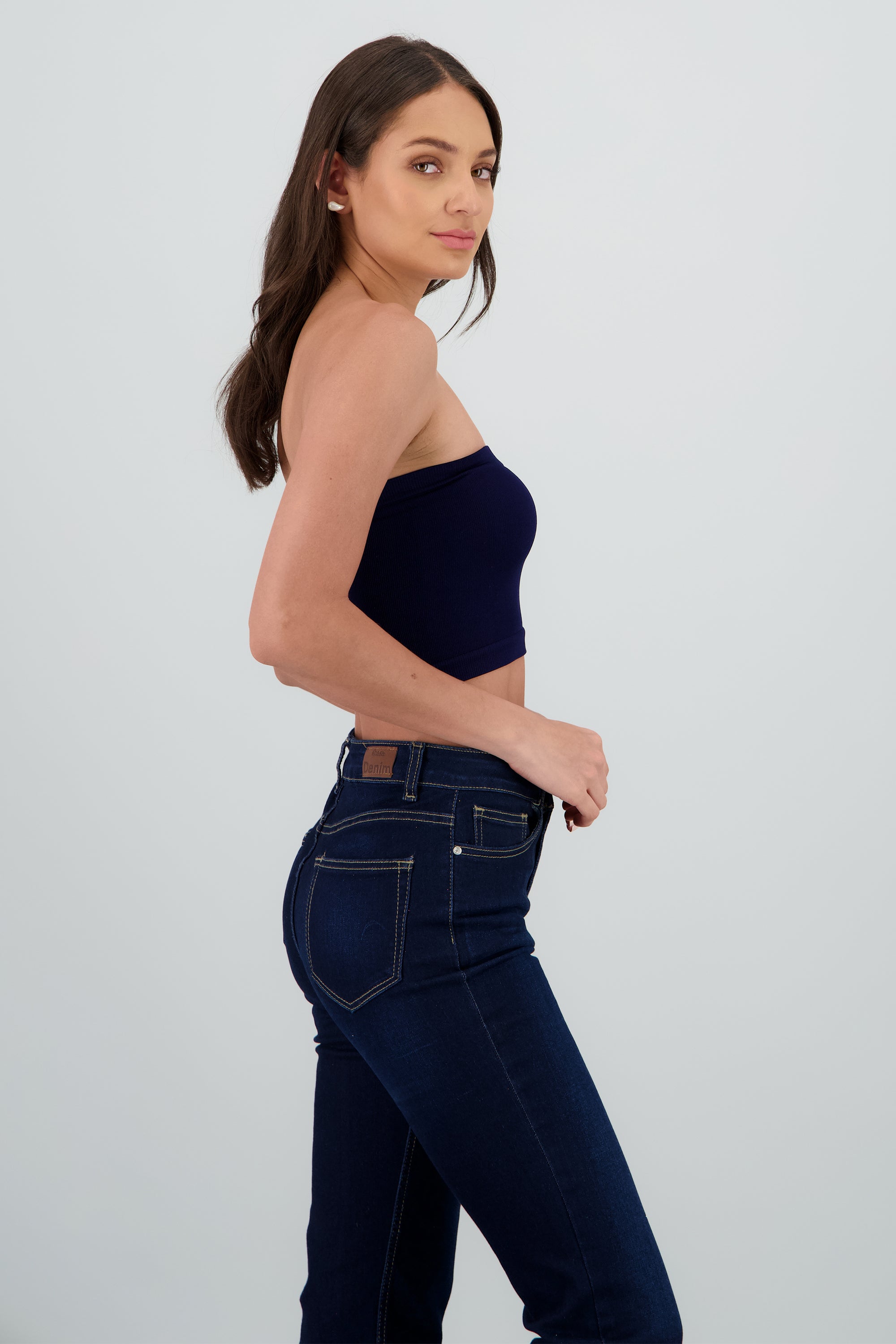 Top Tubo Strapless Rib MARINO