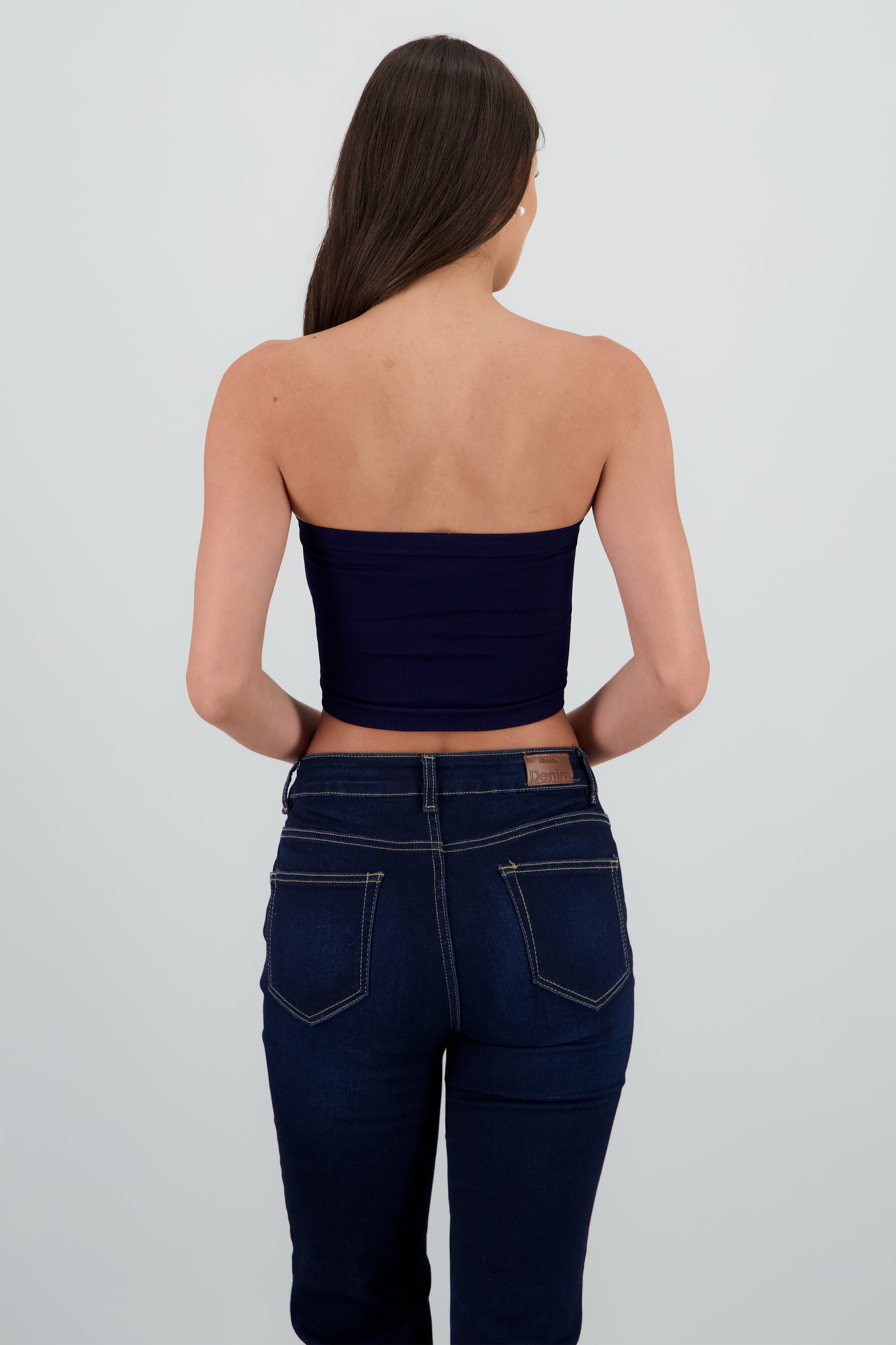 Top Tubo Strapless Rib MARINO