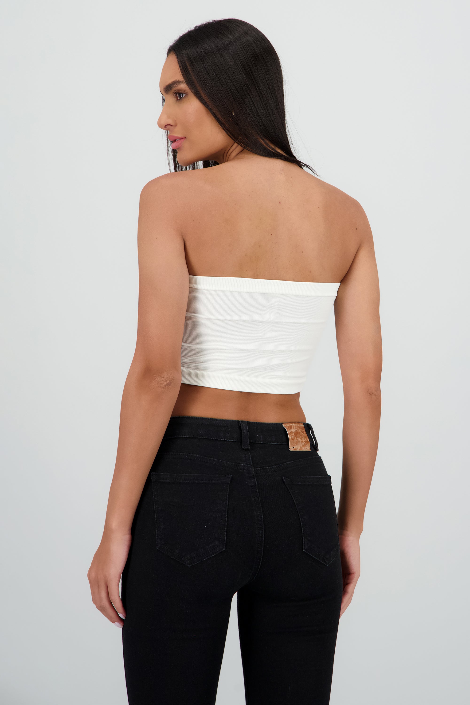 Top Tubo Strapless Rib HUESO