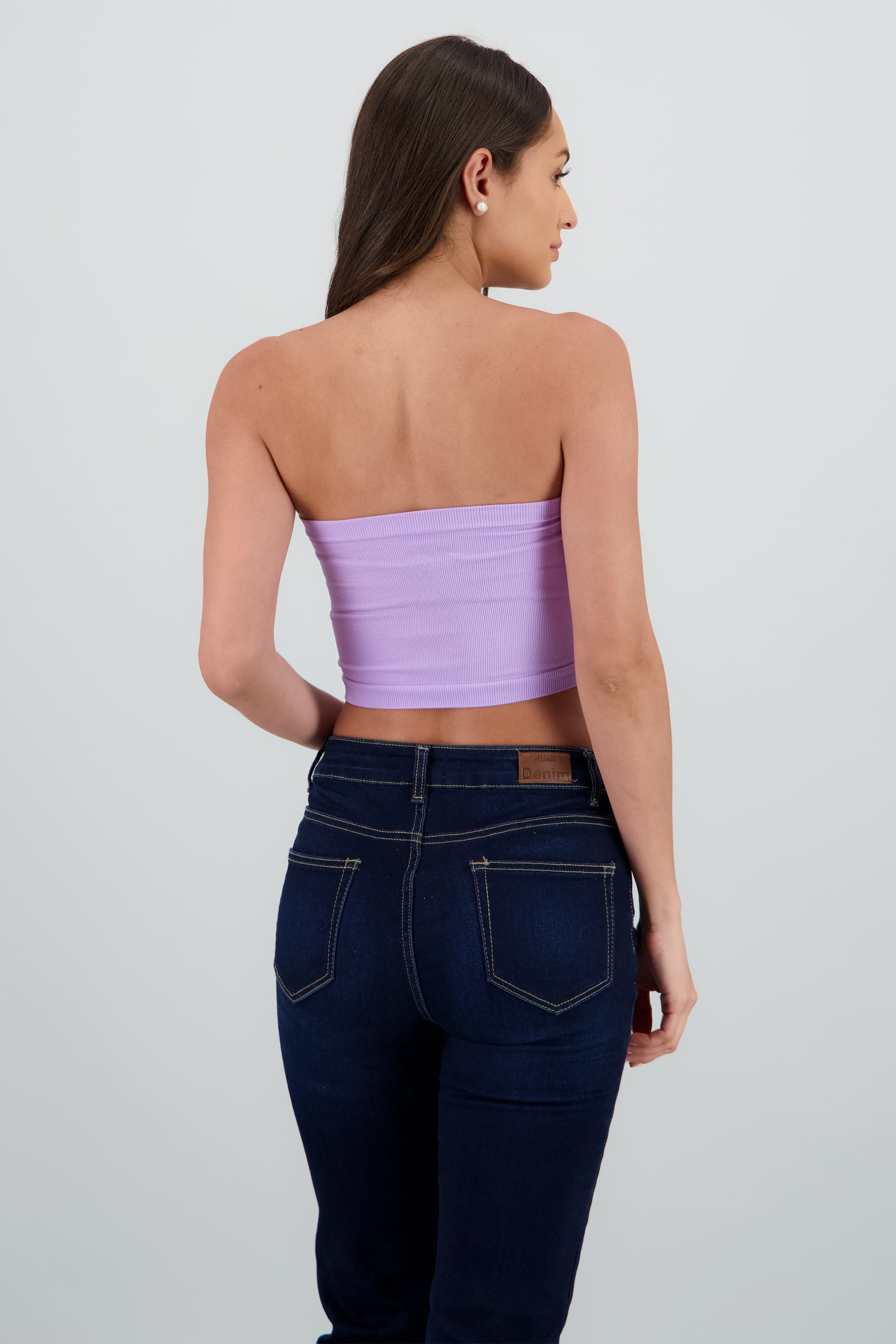 Top Tubo Strapless Rib LILA