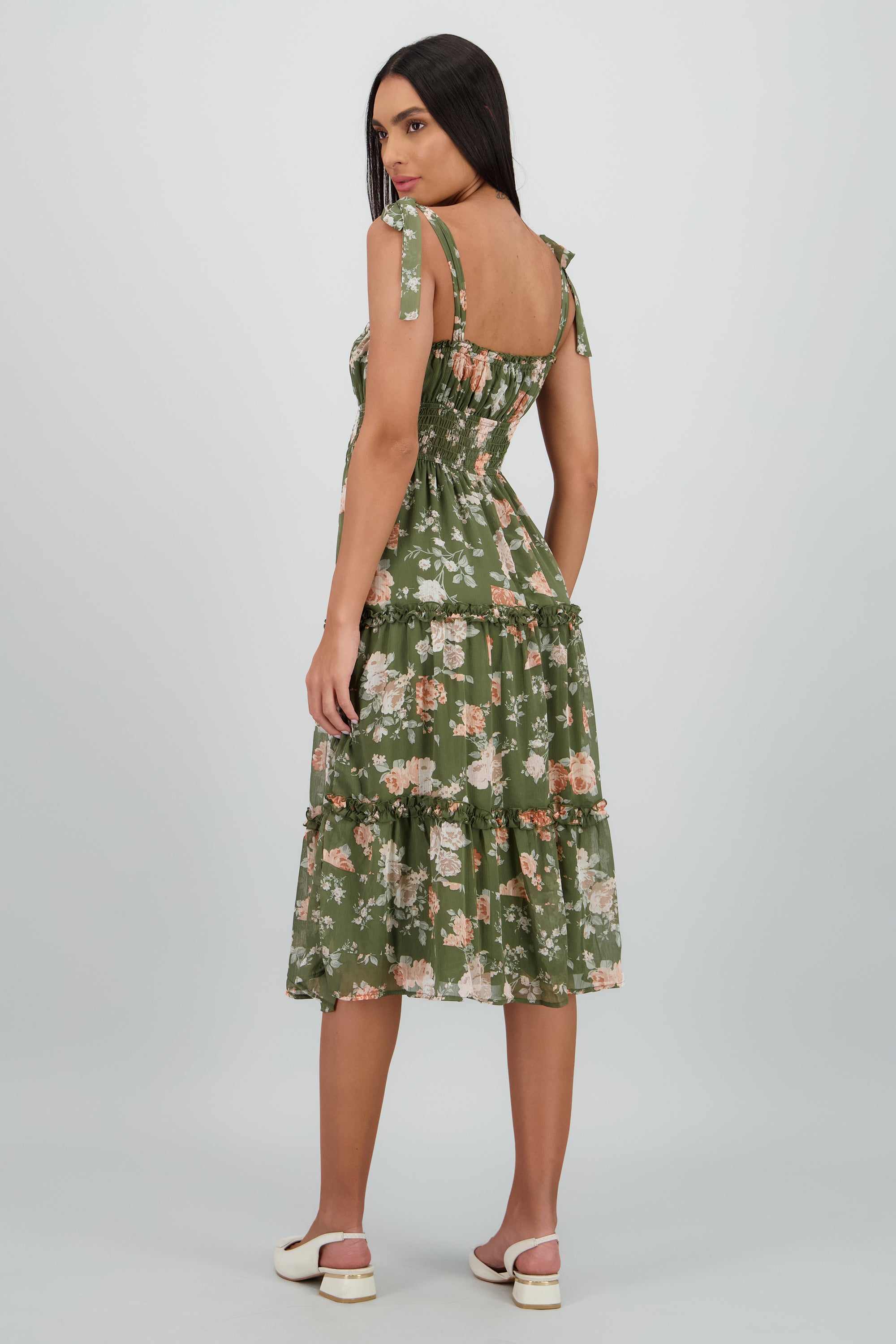 Vestido maxi estampado rosas OLIVO COMBO