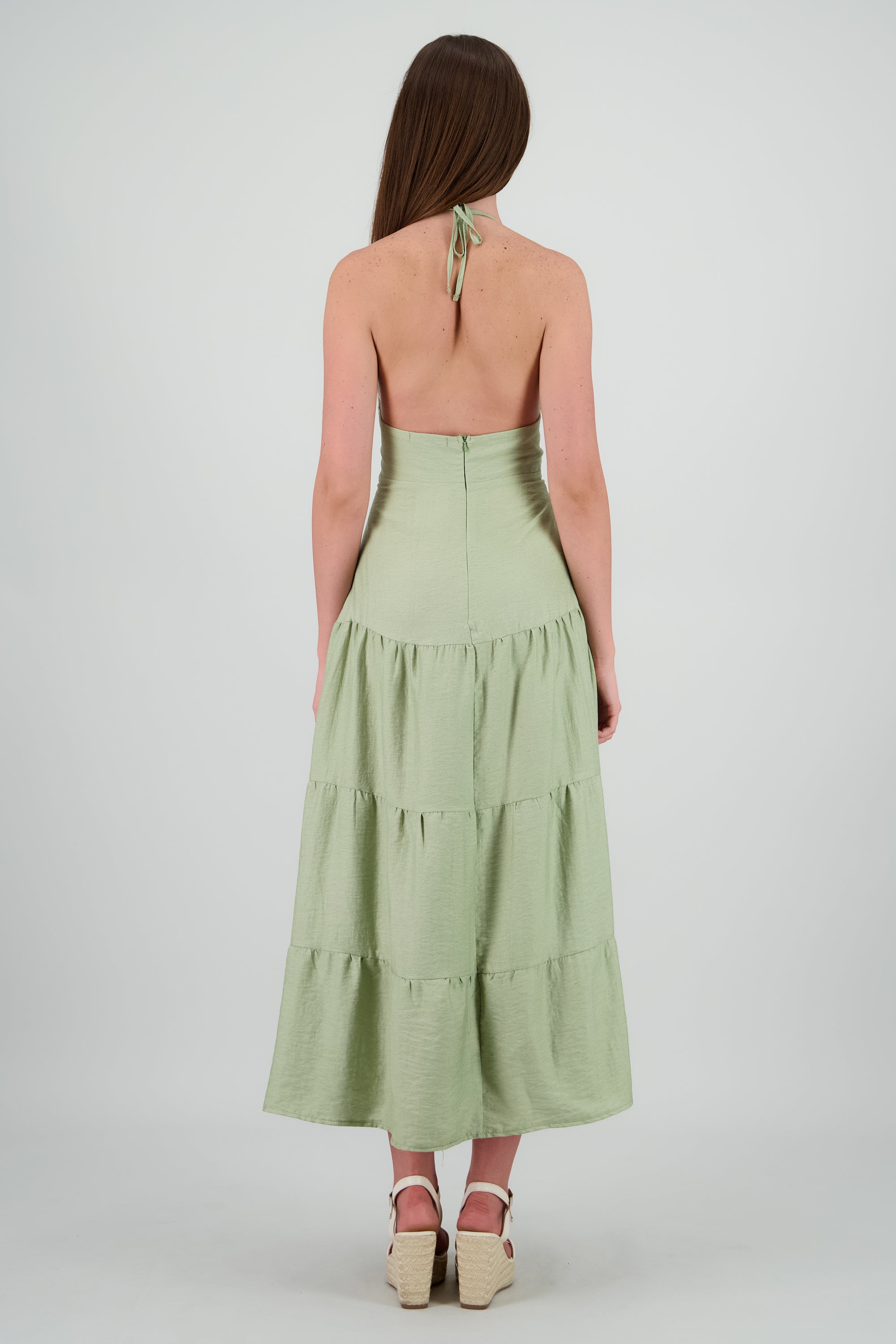 Vestido maxi halter lino SAGE