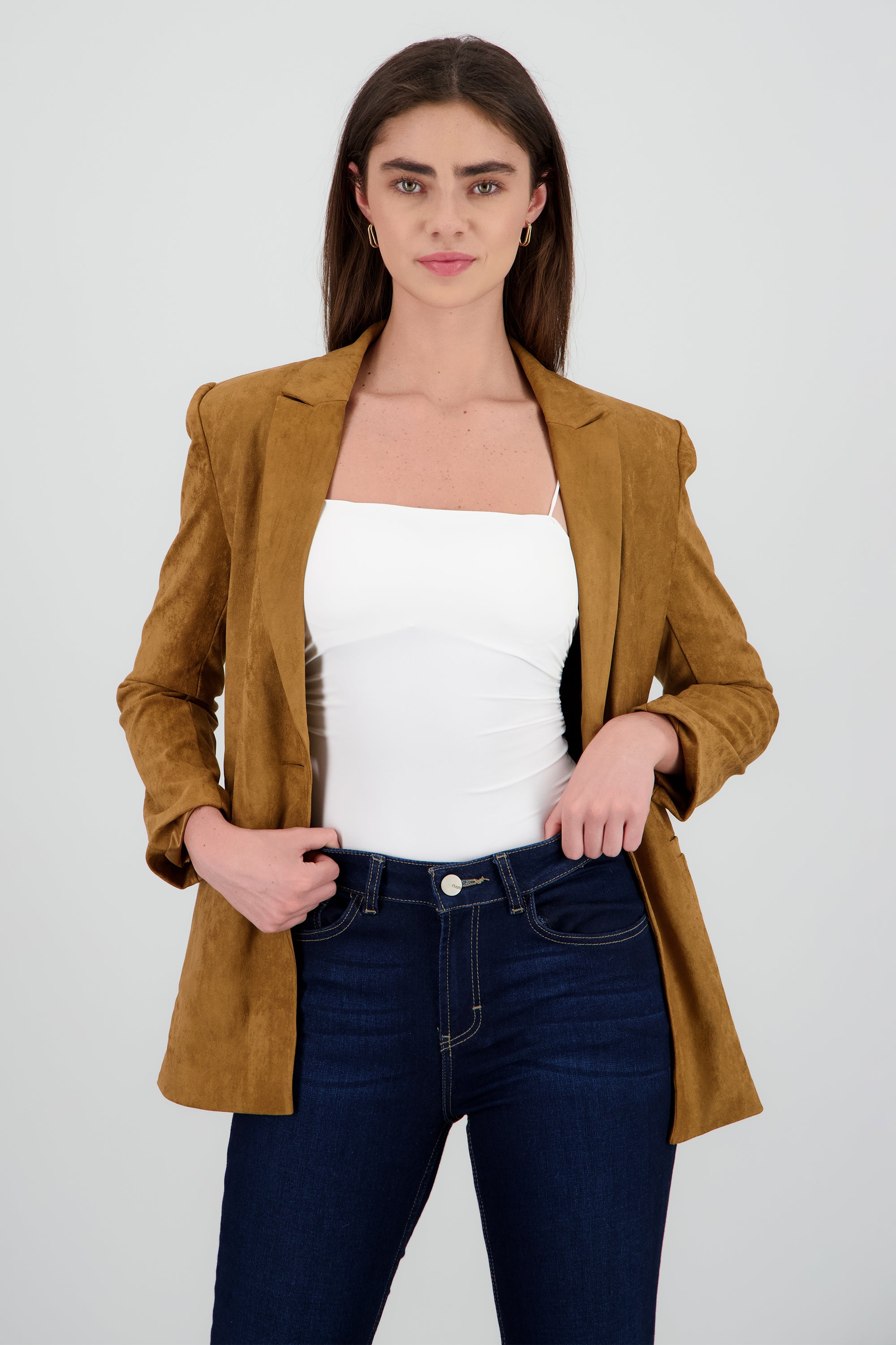 Saco de gamuza liso CAMELLO