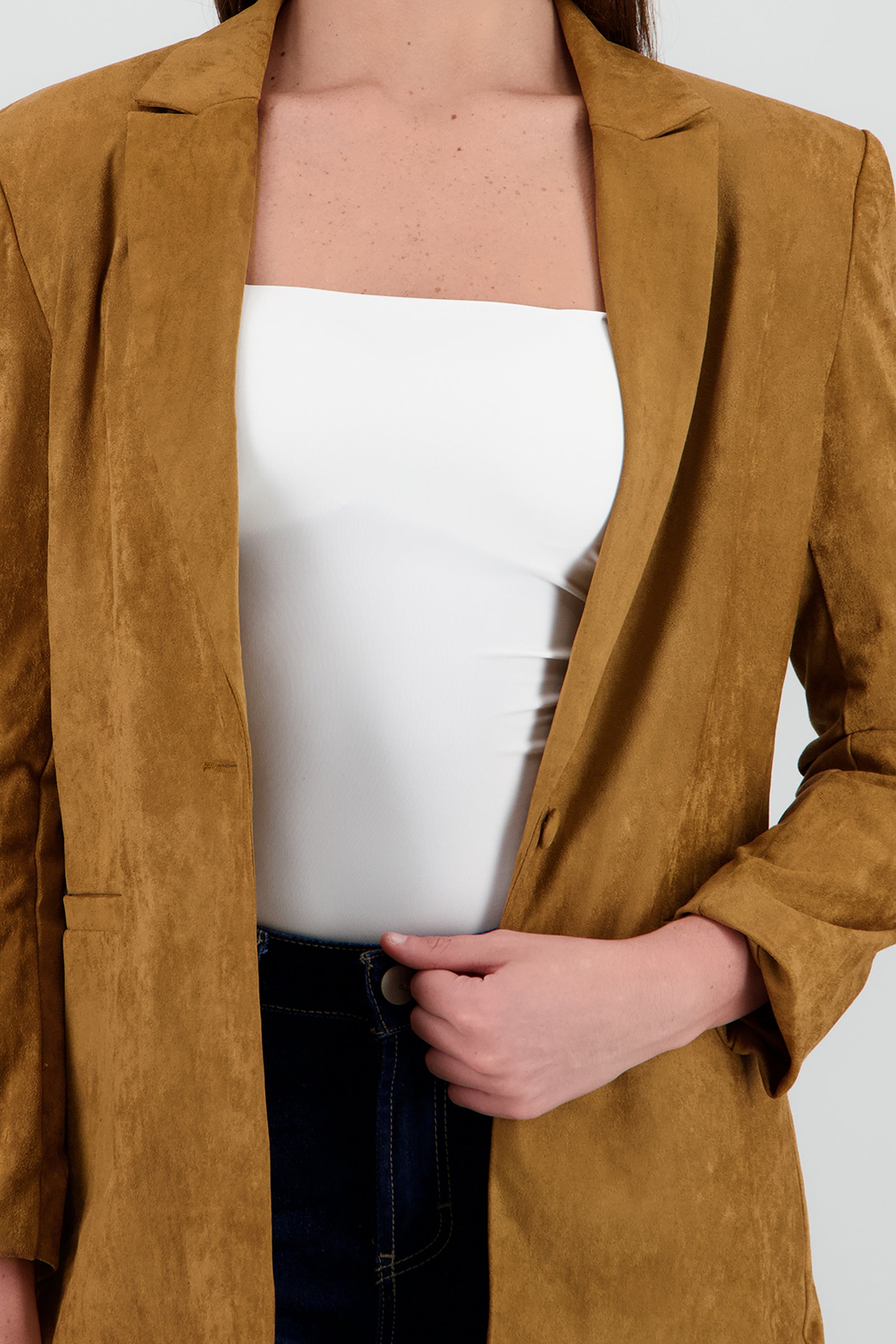 Saco de gamuza liso CAMELLO