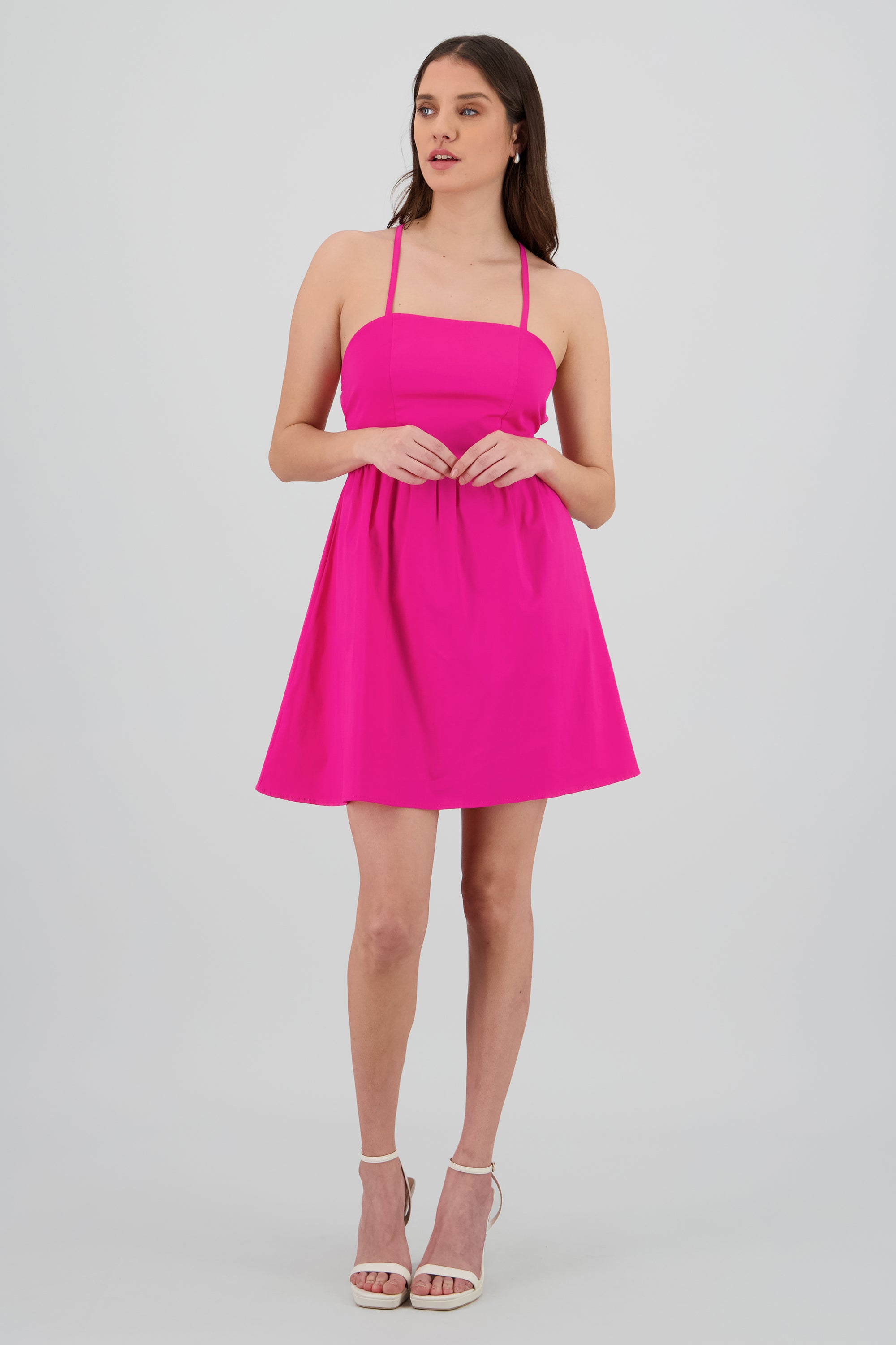 Mini vestido detalle amarre espalda ROSA
