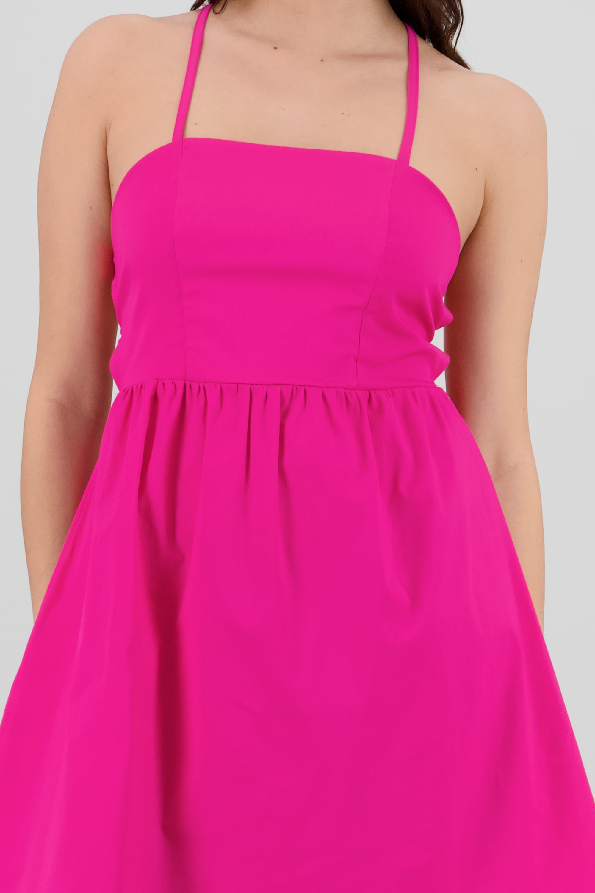 Mini vestido detalle amarre espalda ROSA