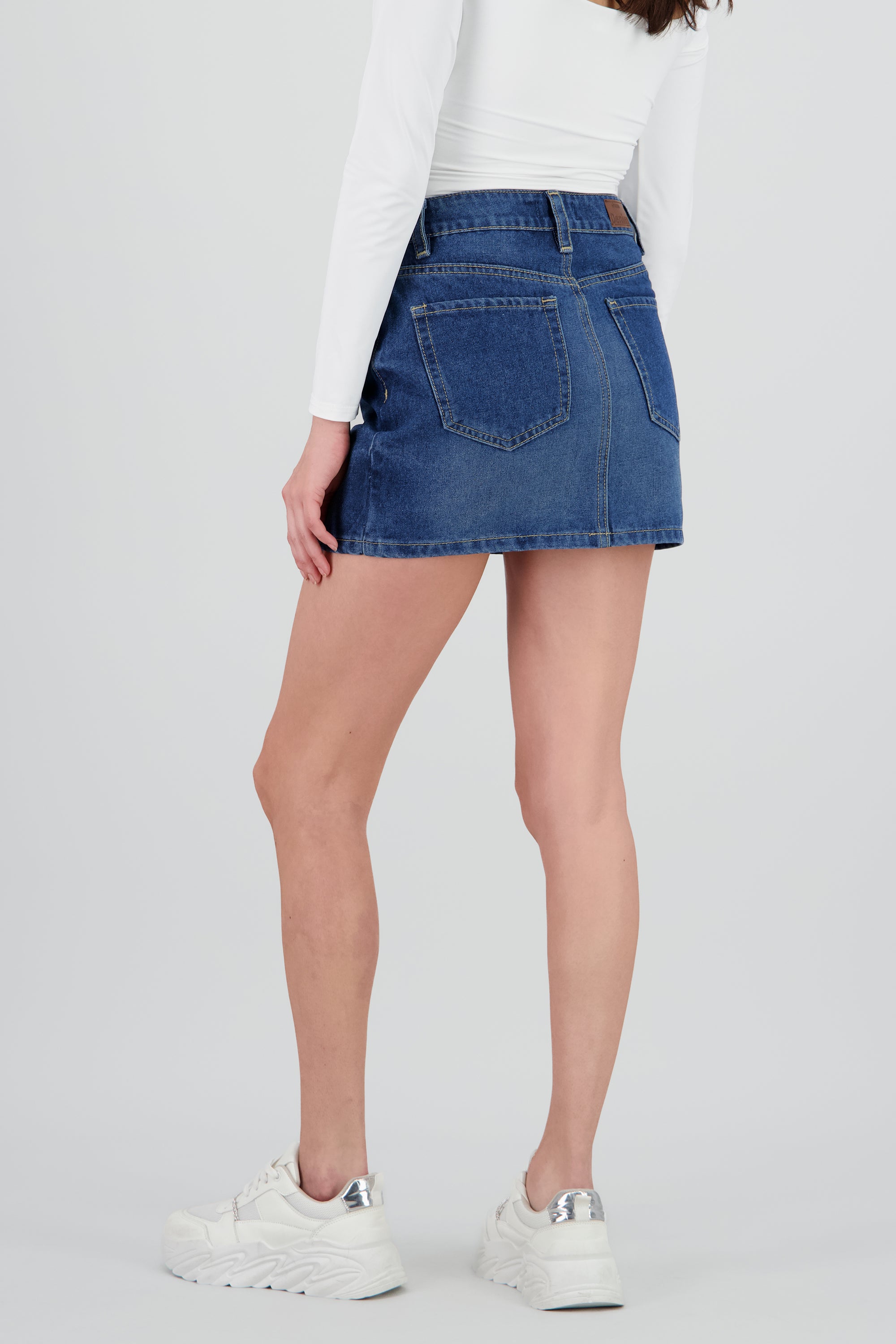 Mini skort mid rise STONE