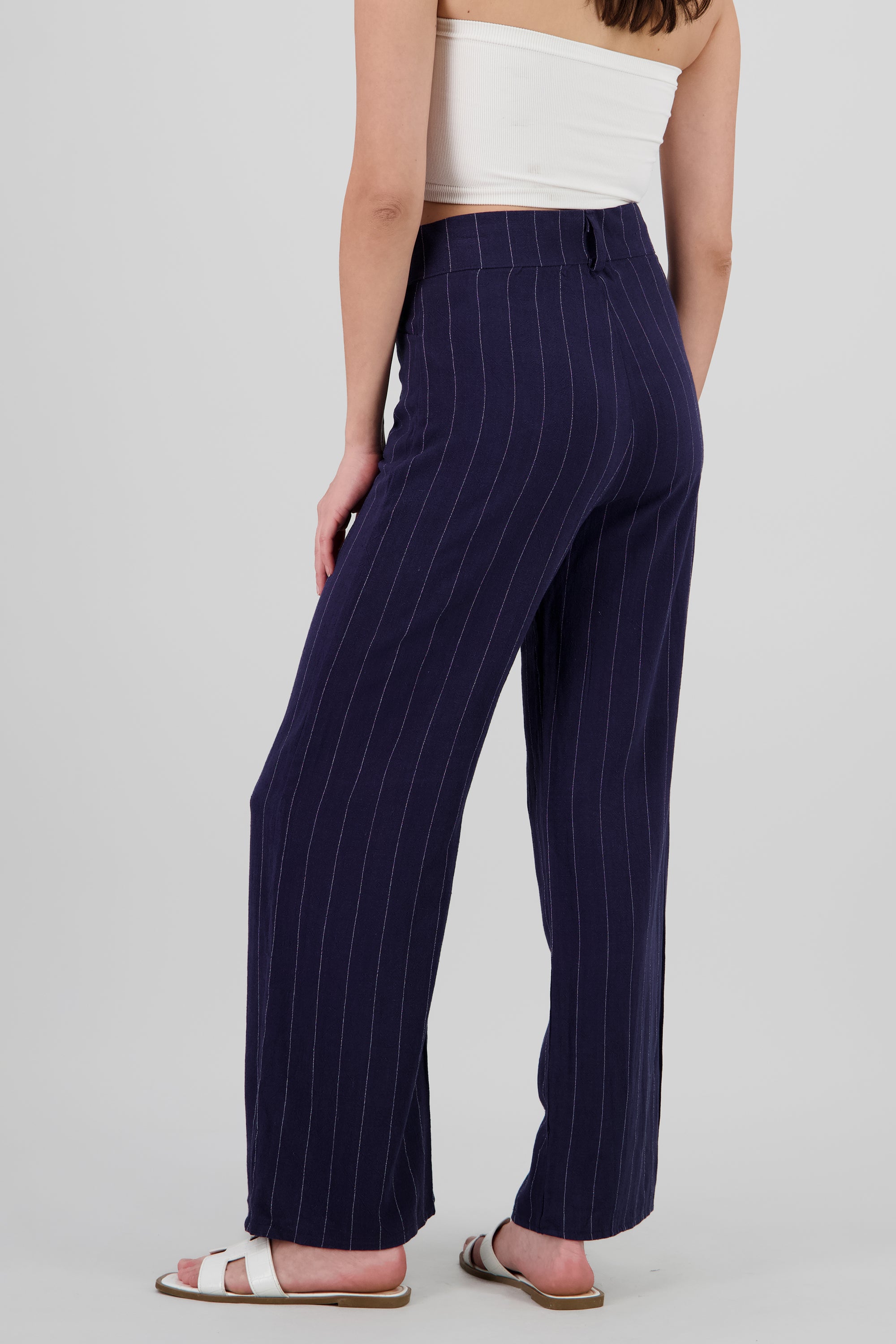 Pantalon rayas diplomaticas lino MARINO