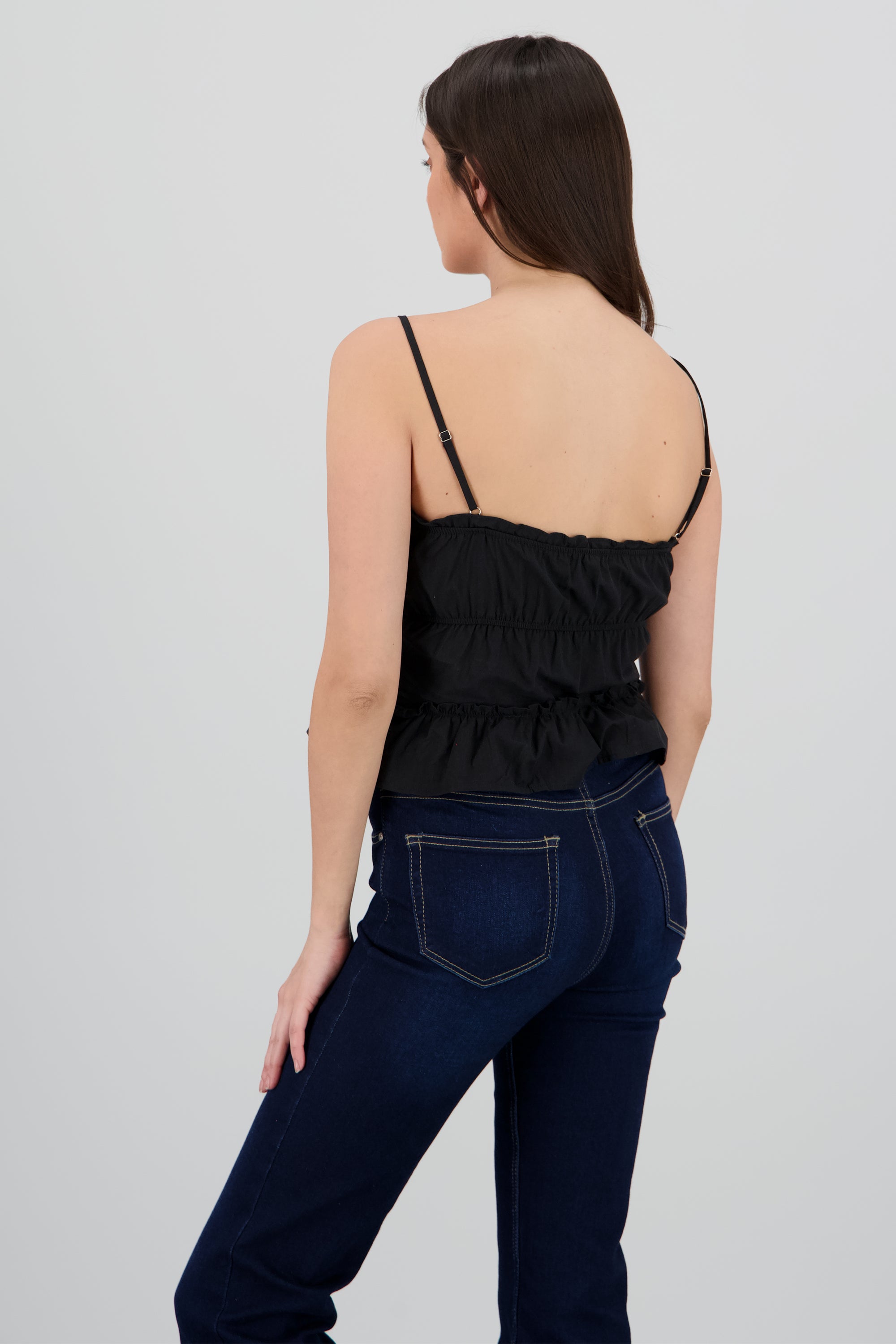 Blusa tiranes detalle moños NEGRO