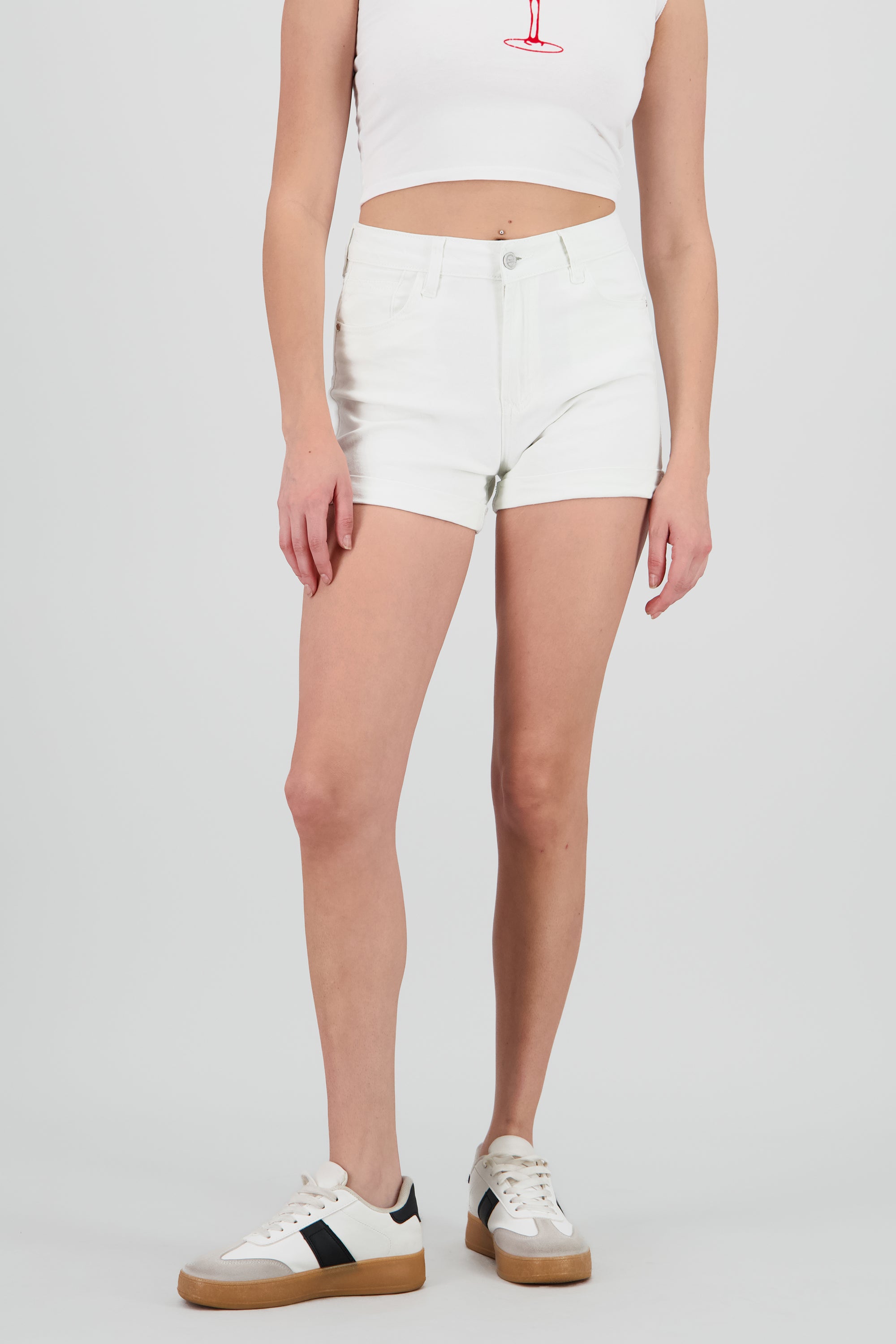 Short dobladillo destrucción BLANCO