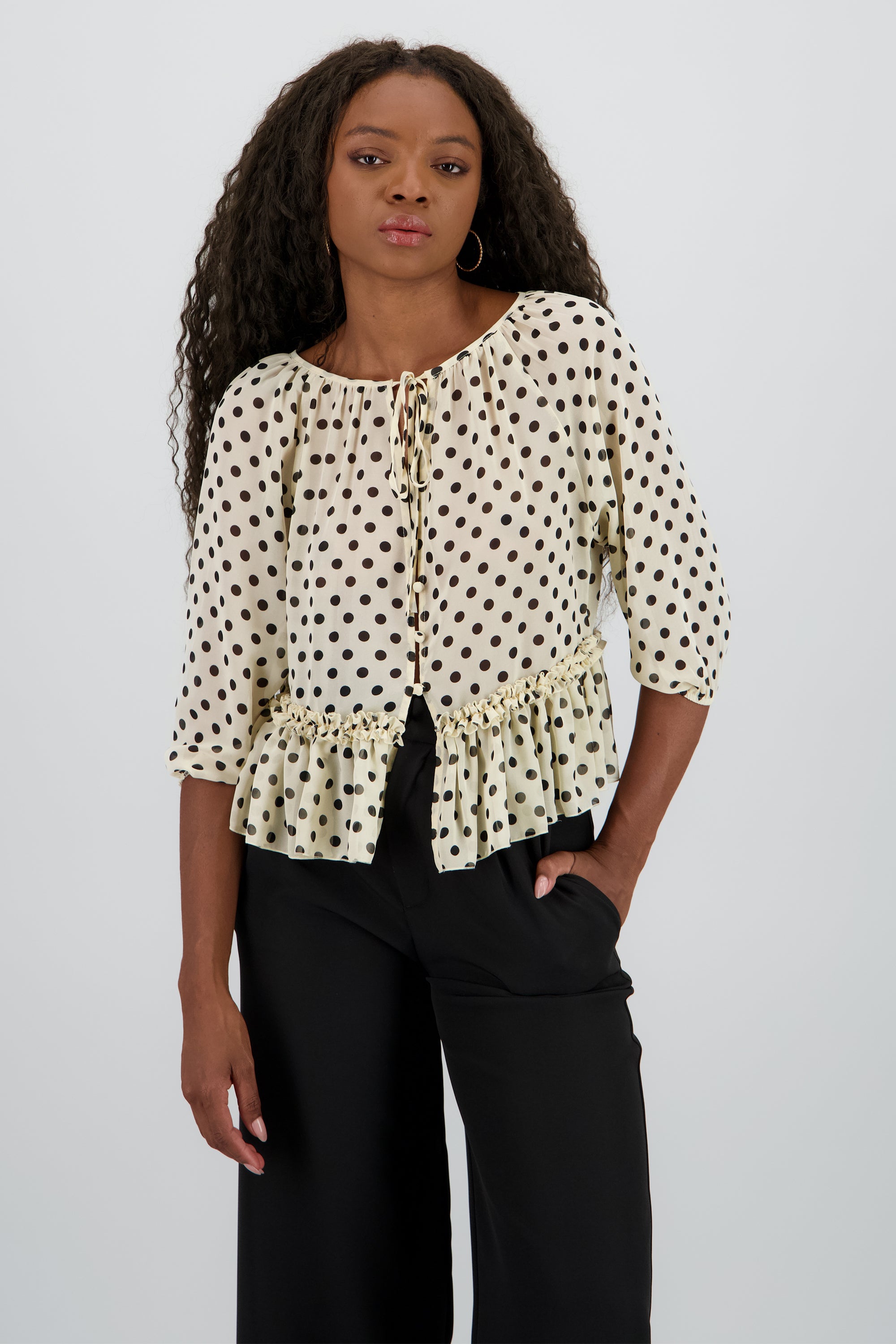 Blusa mangas abullonadas polkadots ARENA