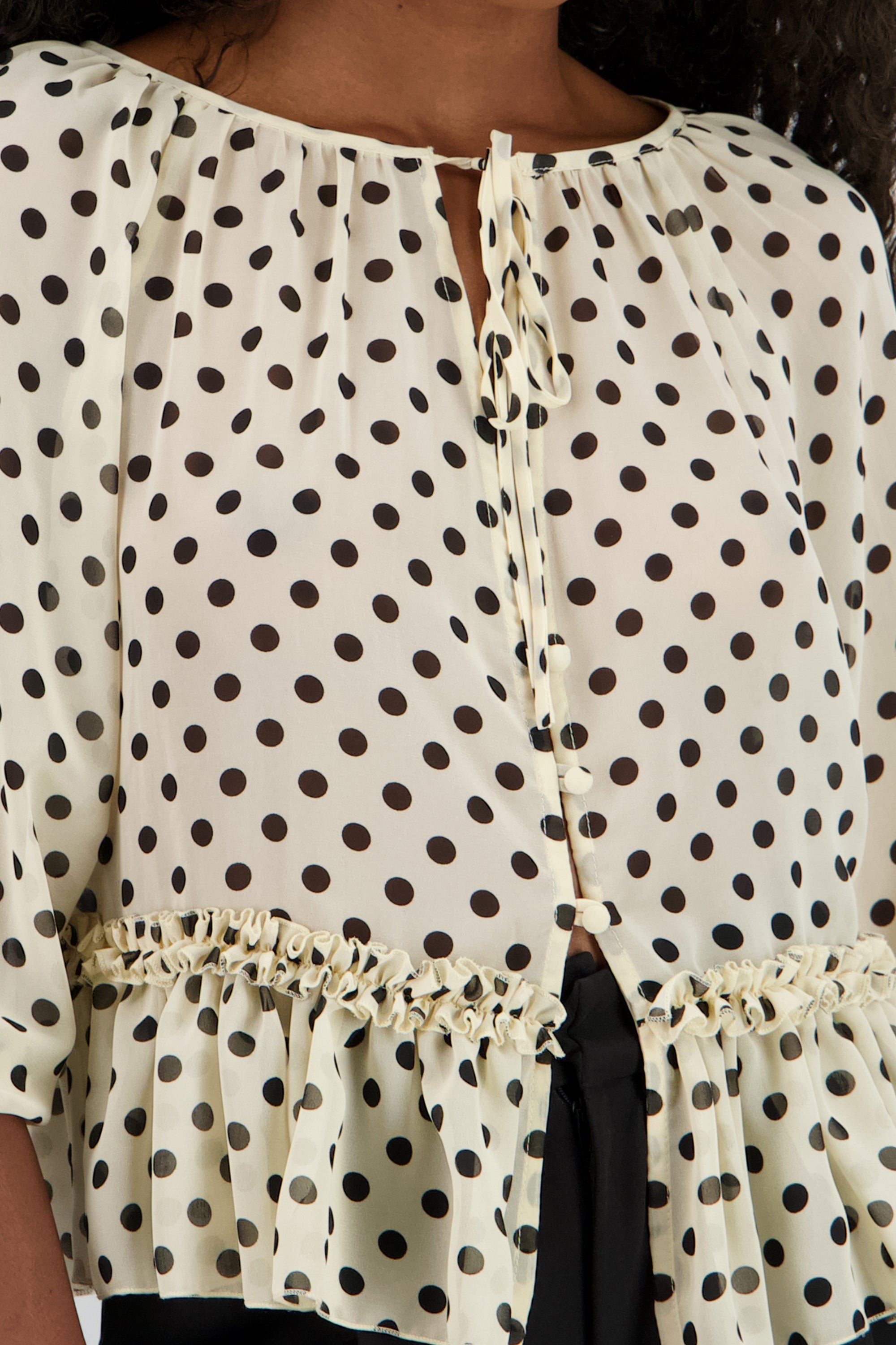 Blusa mangas abullonadas polkadots ARENA