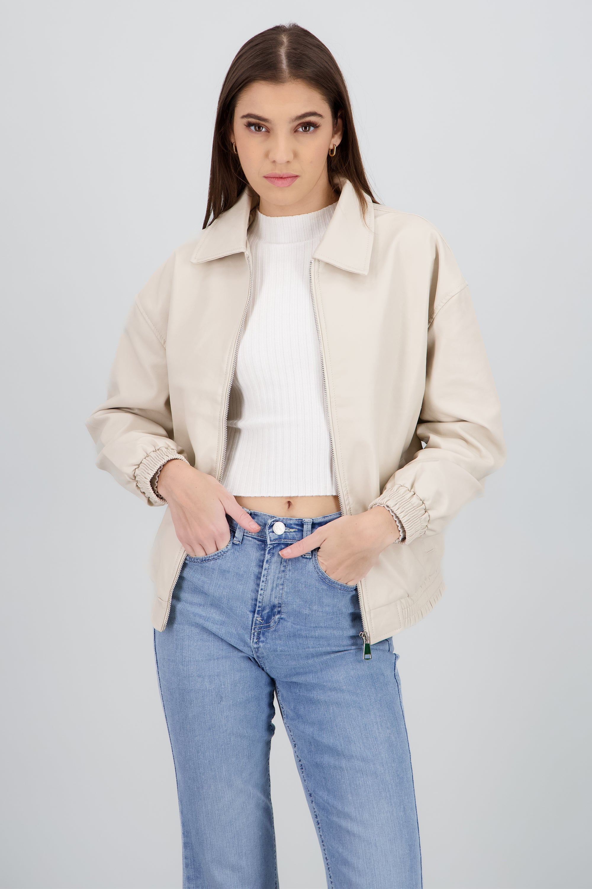 Bomber oversize pu CREMA