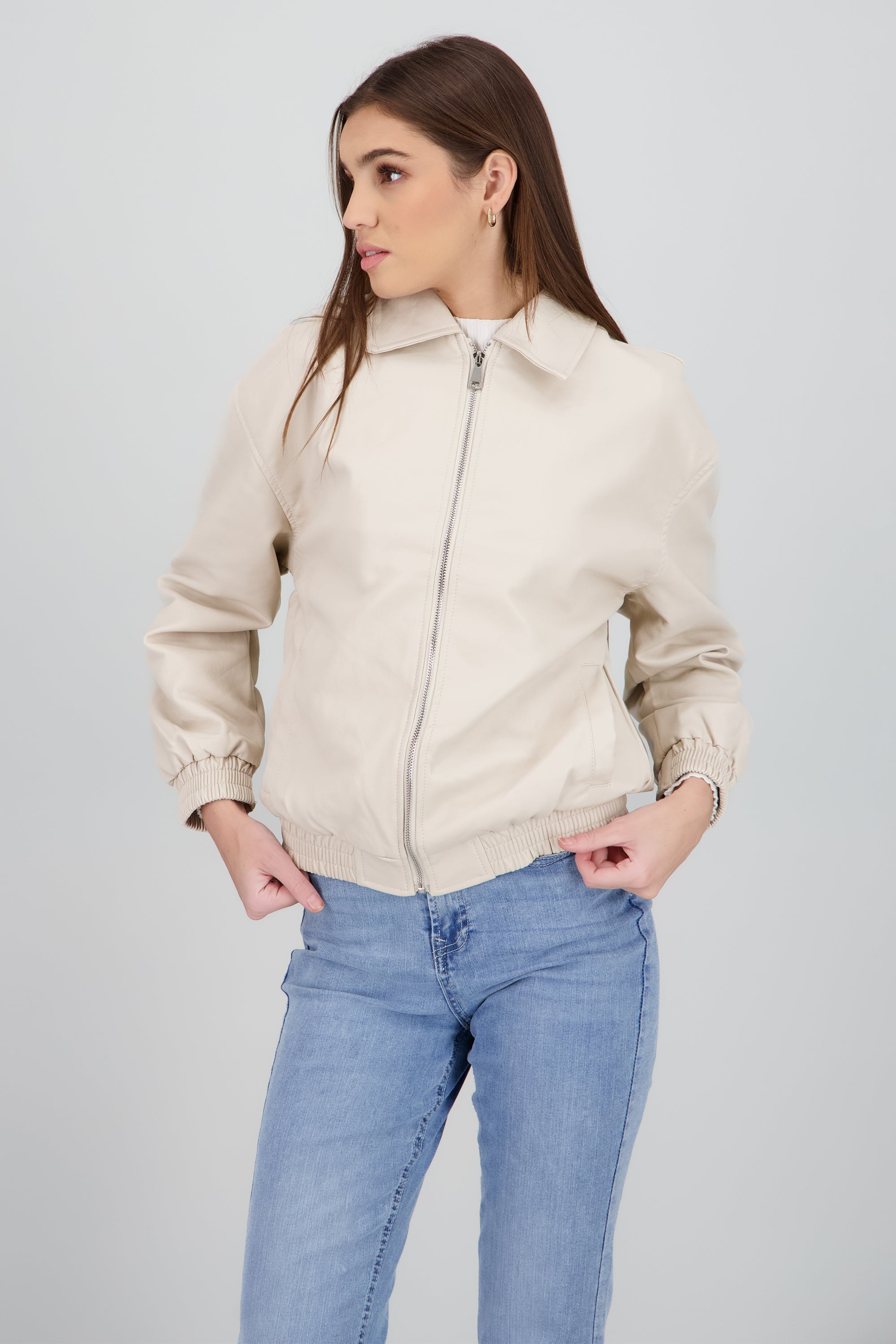 Bomber oversize pu CREMA