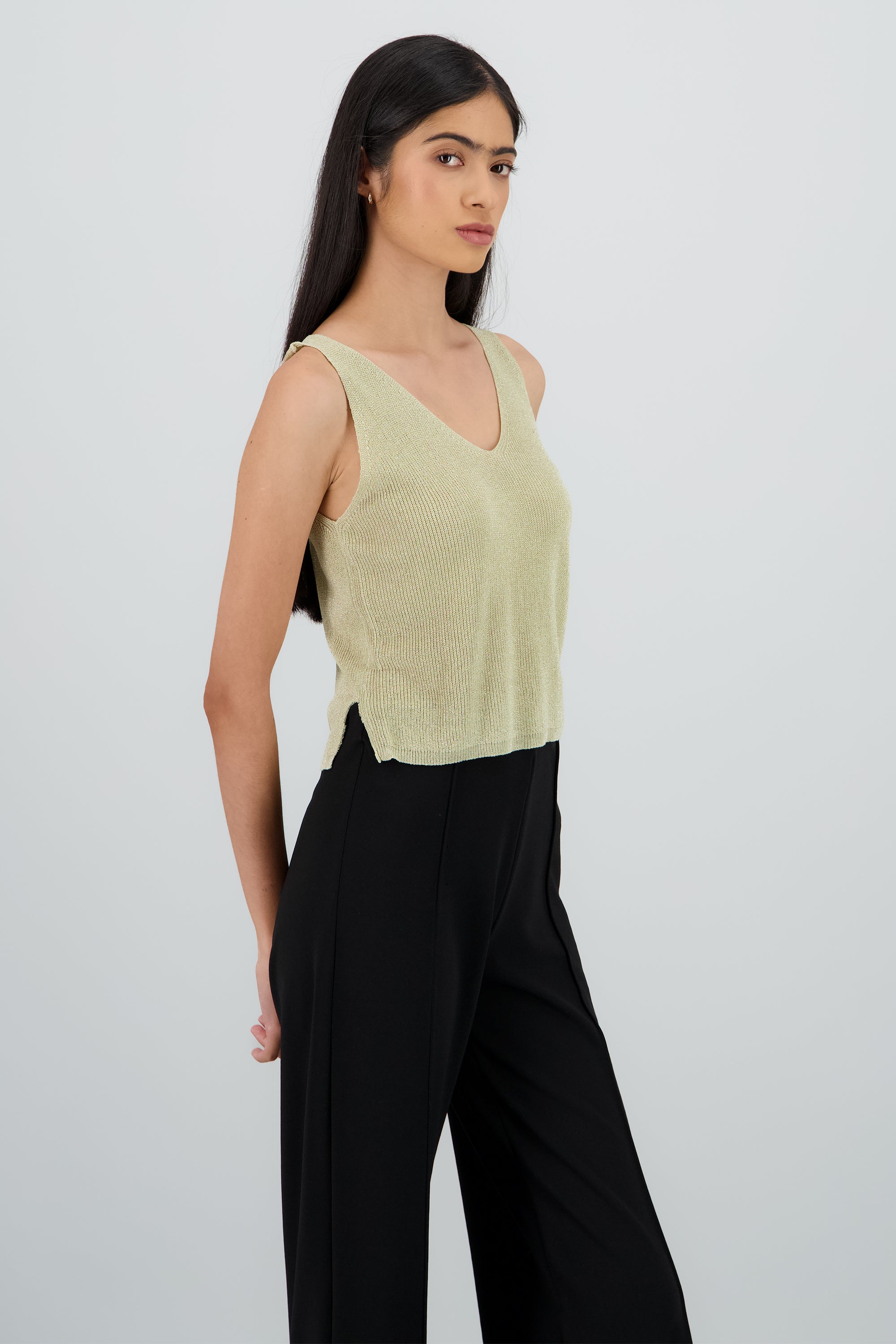 Top con brillos AMARILLO