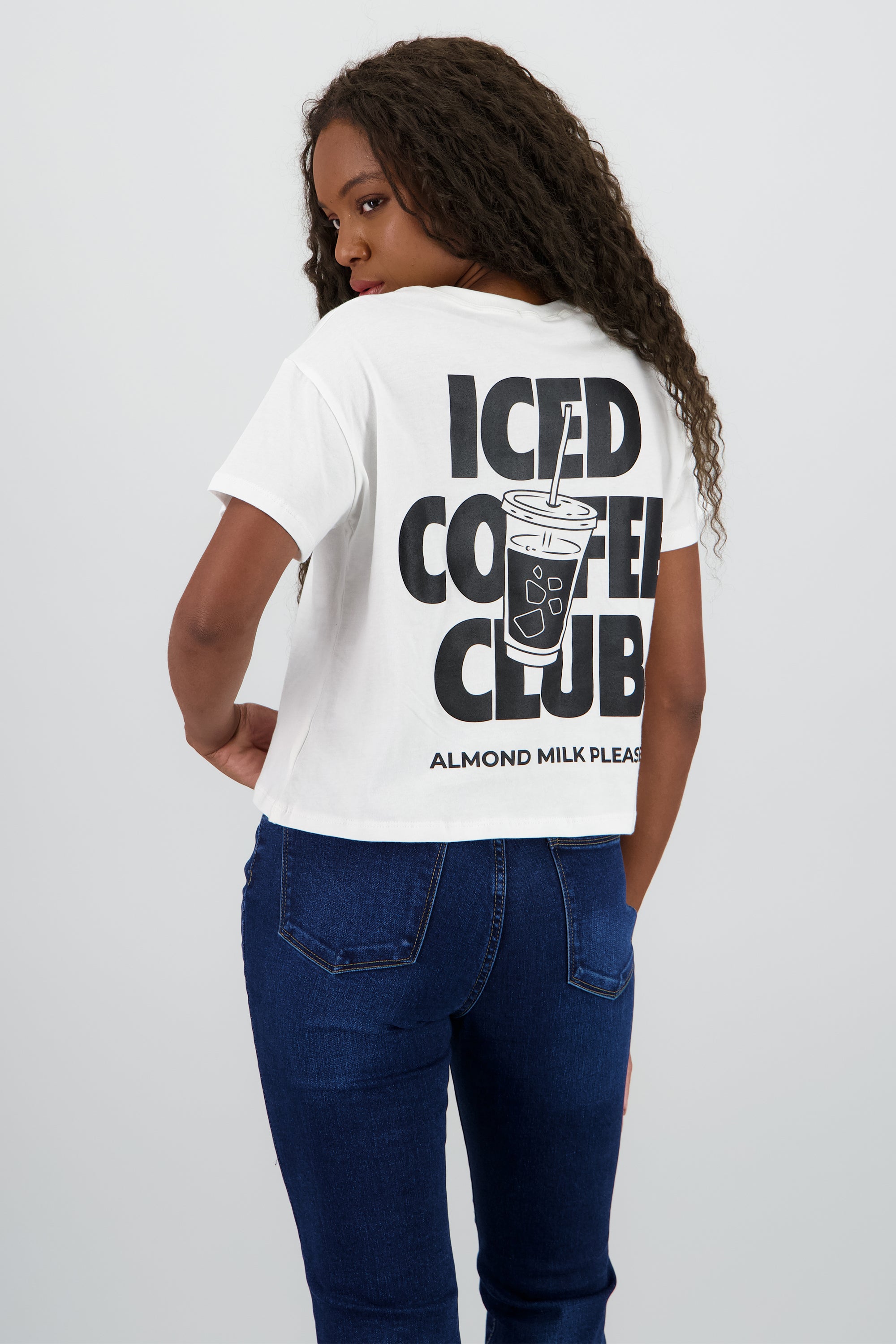 Playera boxy iced coffee BLANCO