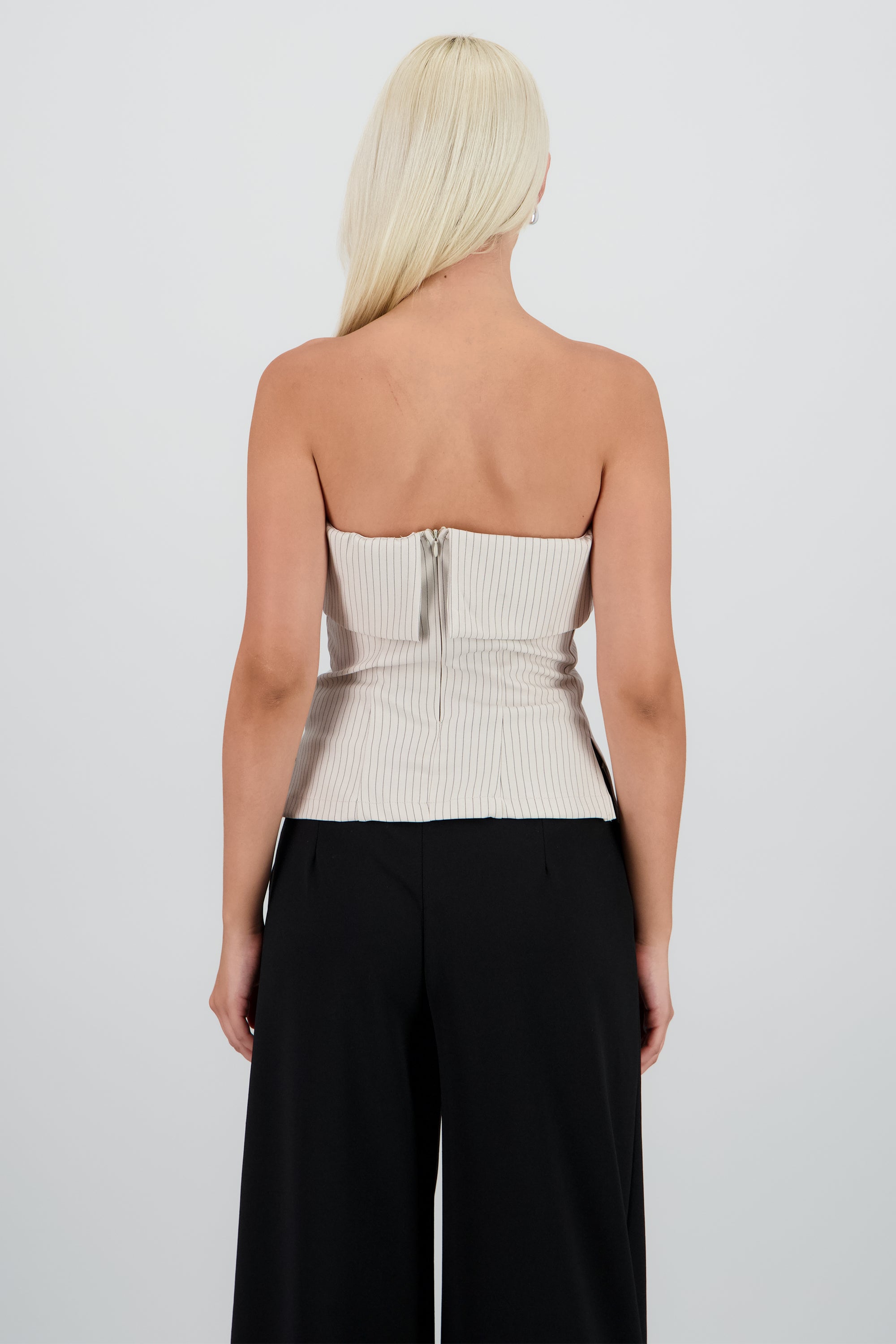 Top tubo sastreado BEIGE