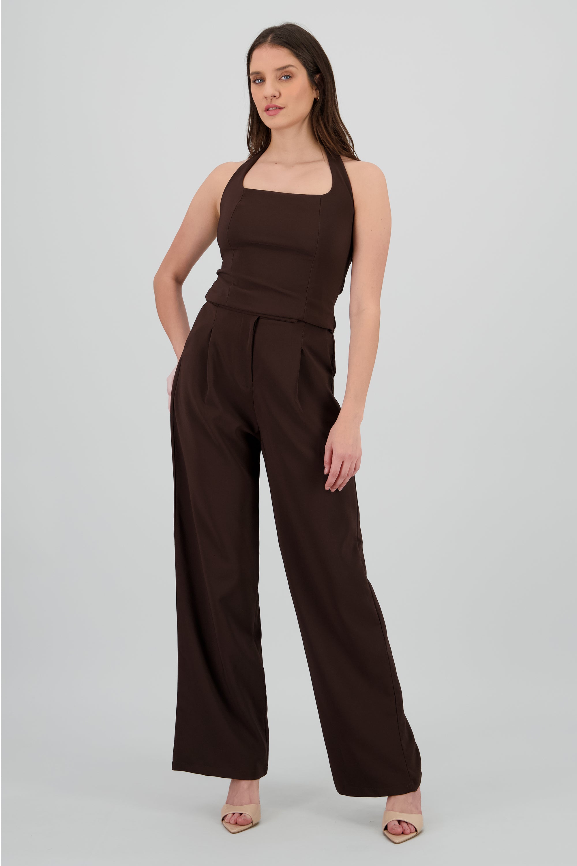 Top halter cortes CHOCOLATE